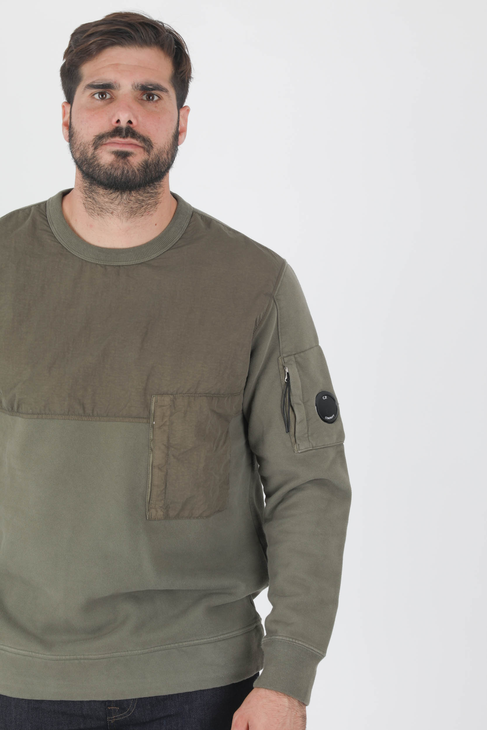 SWEAT C.P COMPANY BI MATIERE KAKI S279A-665