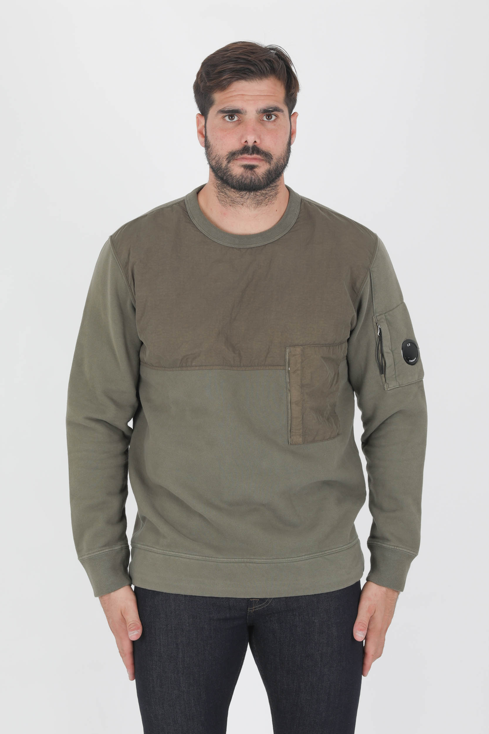 SWEAT C.P COMPANY BI MATIERE KAKI S279A-665
