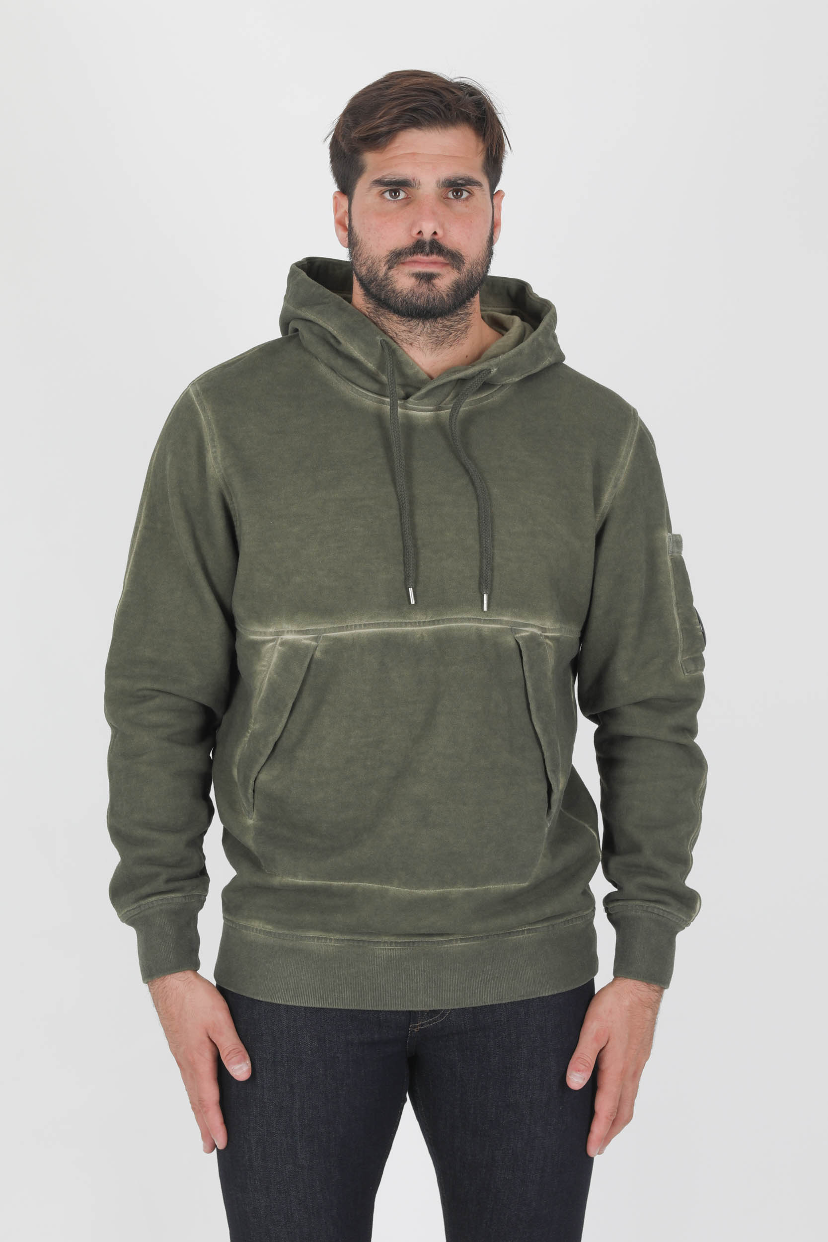 SWEAT A CAPUCHE C.P COMPANY TIE AND DYE KAKI S291A-665