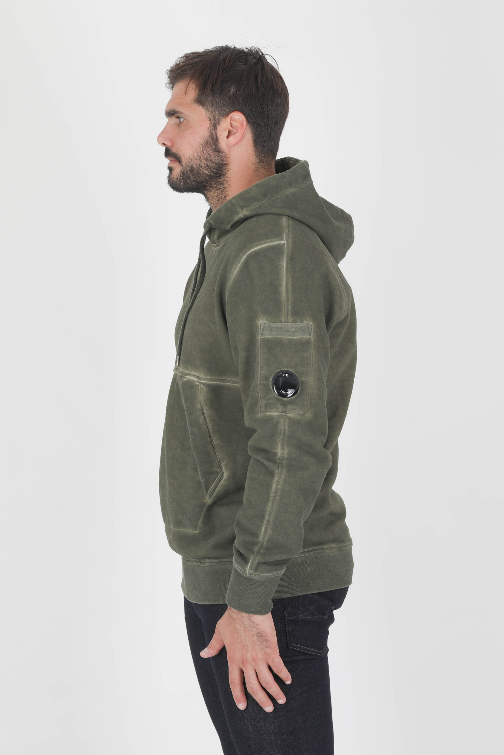 SWEAT A CAPUCHE C.P COMPANY TIE AND DYE KAKI S291A-665