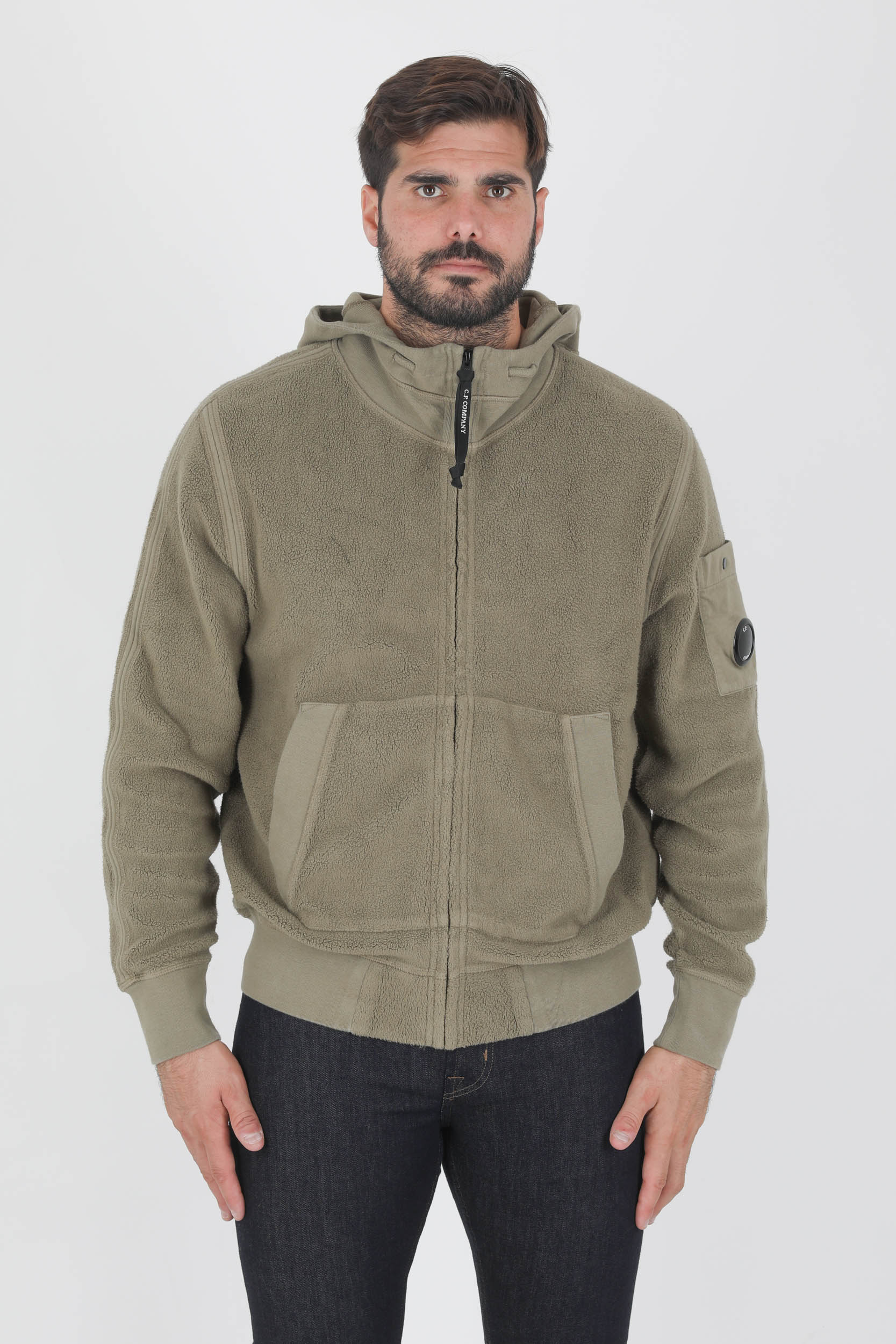 SWEAT ZIPPE POLAIRE C.P COMPANY KAKI S084A-665