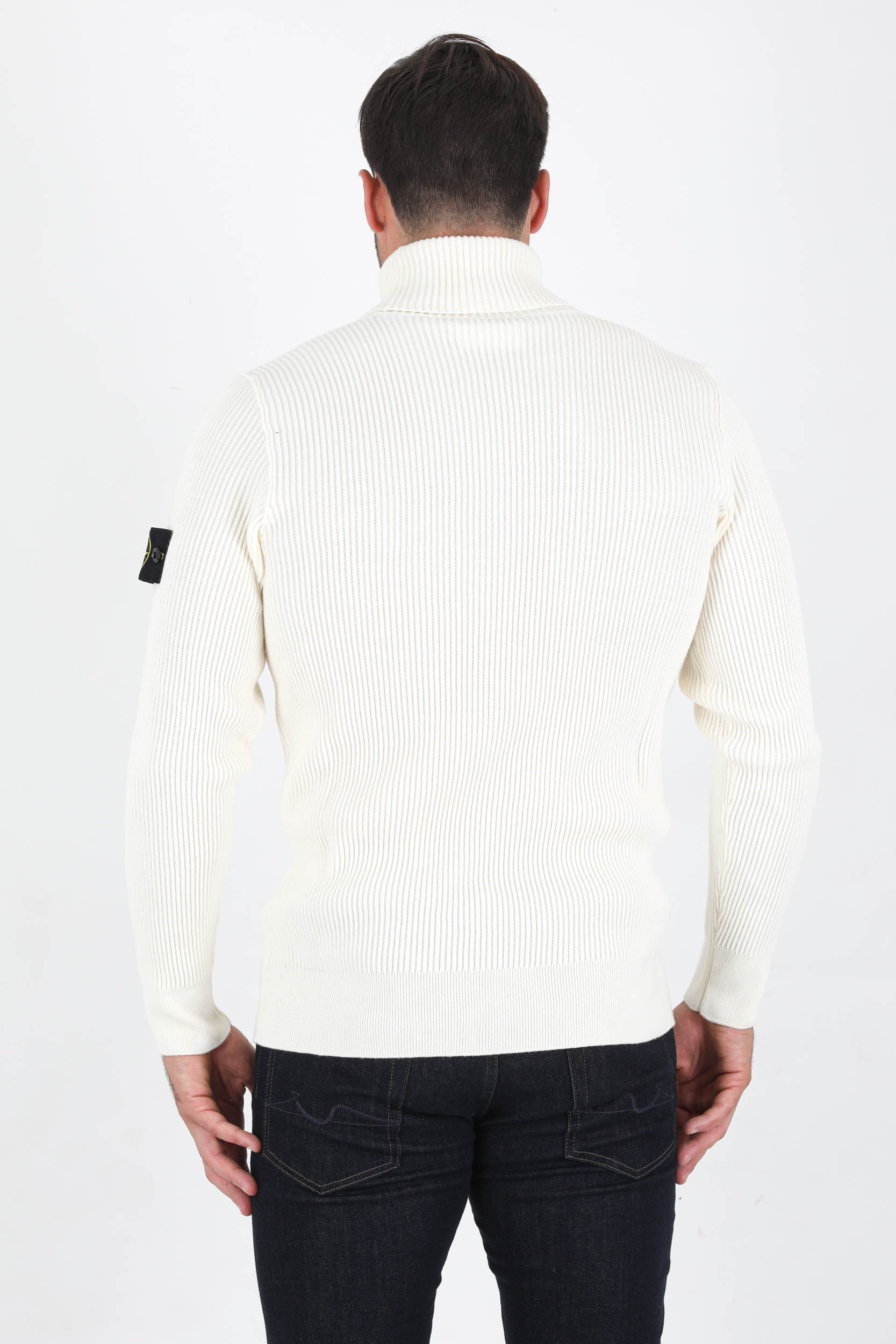 PULL COL ROULE BLANC STONE ISLAND 7515525C2-V0099