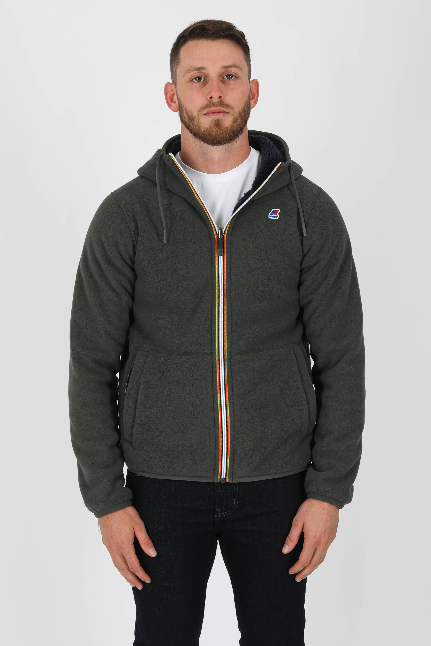 POLAIRE K-WAY KAKI REVERSIBLE K21112W-A3W