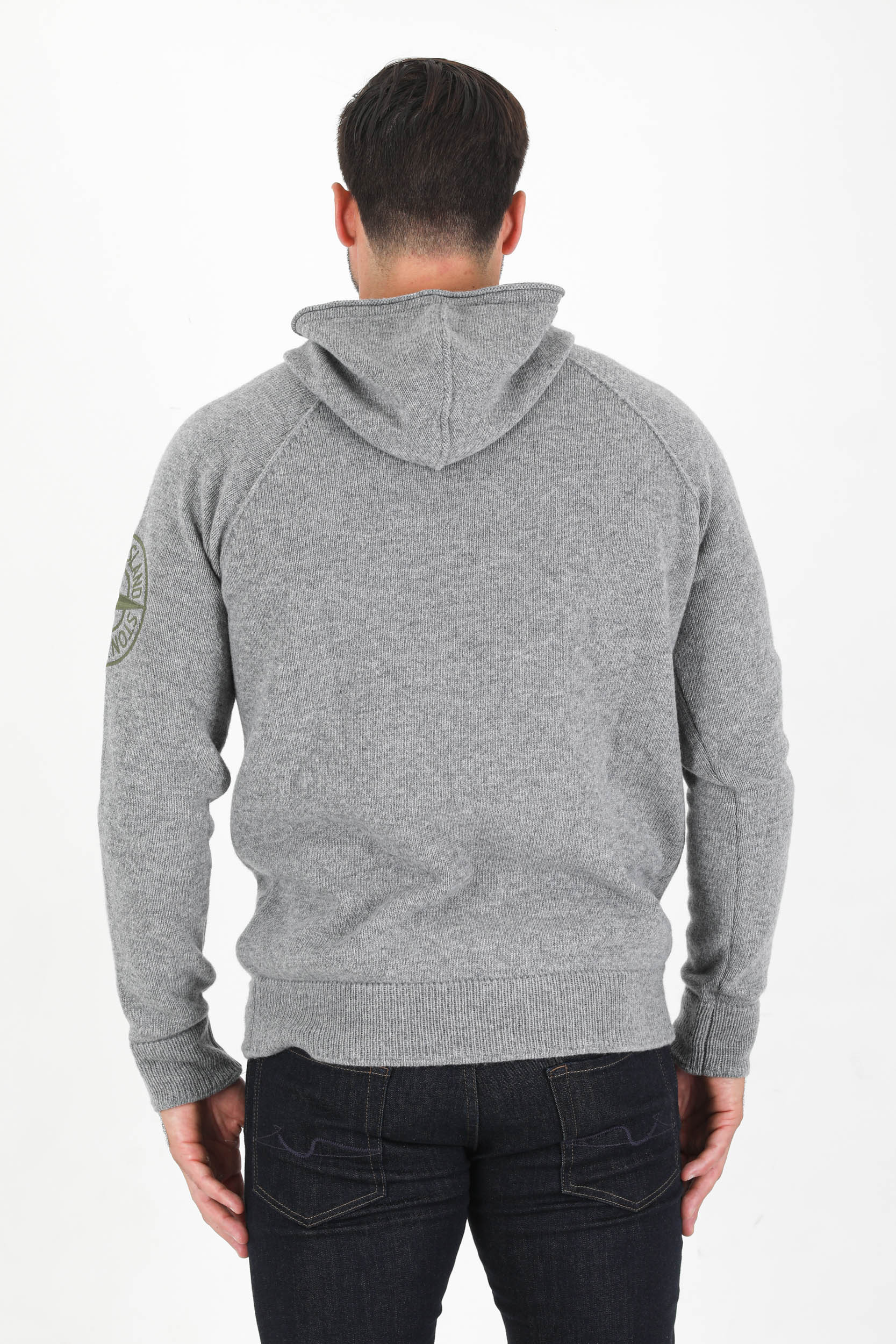 PULL A CAPUCHE EN LAINE STONE ISLAND GRIS 7515513B7-V0060