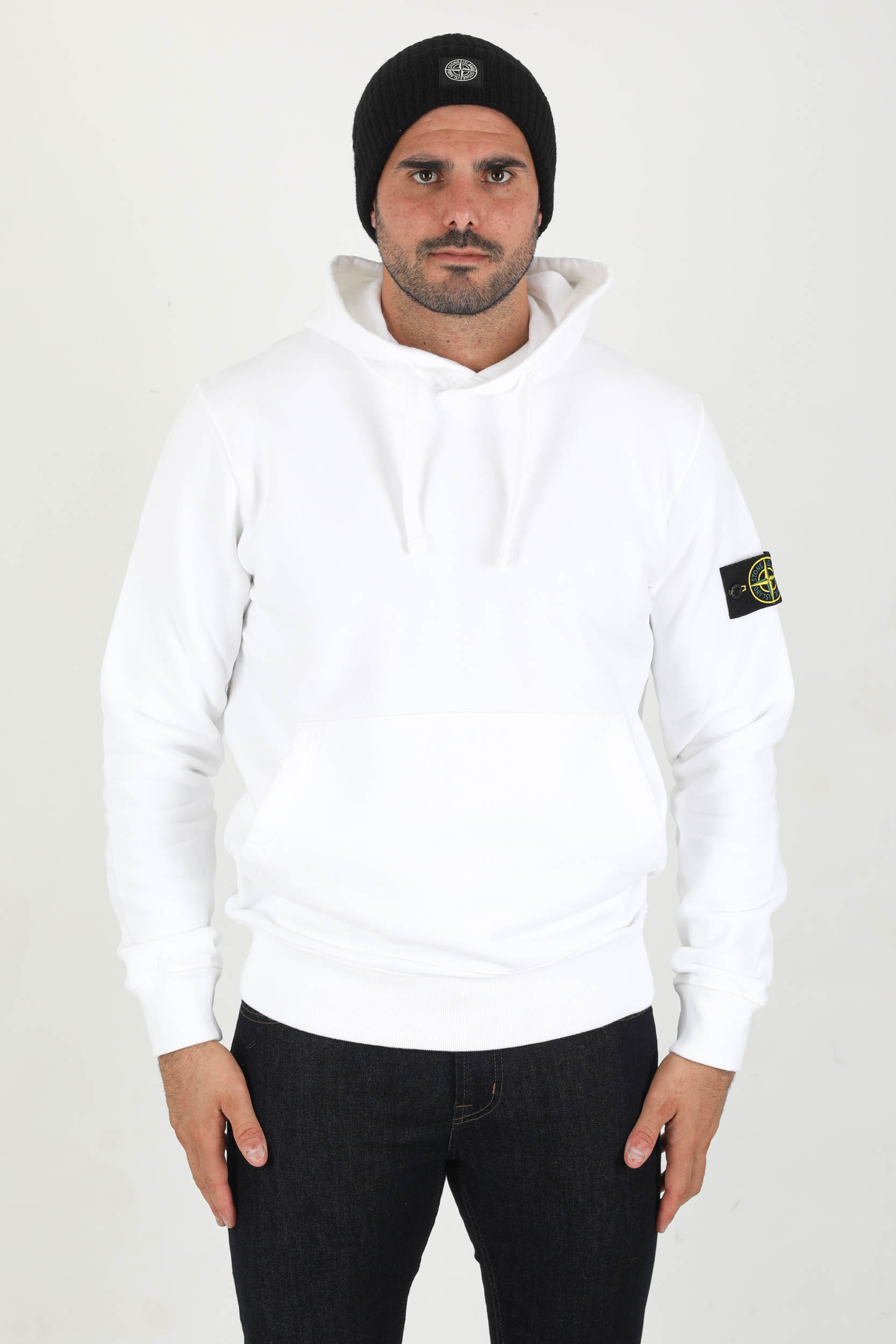 SWEAT A CAPUCHE STONE ISLAND BLANC 751564120-V0001