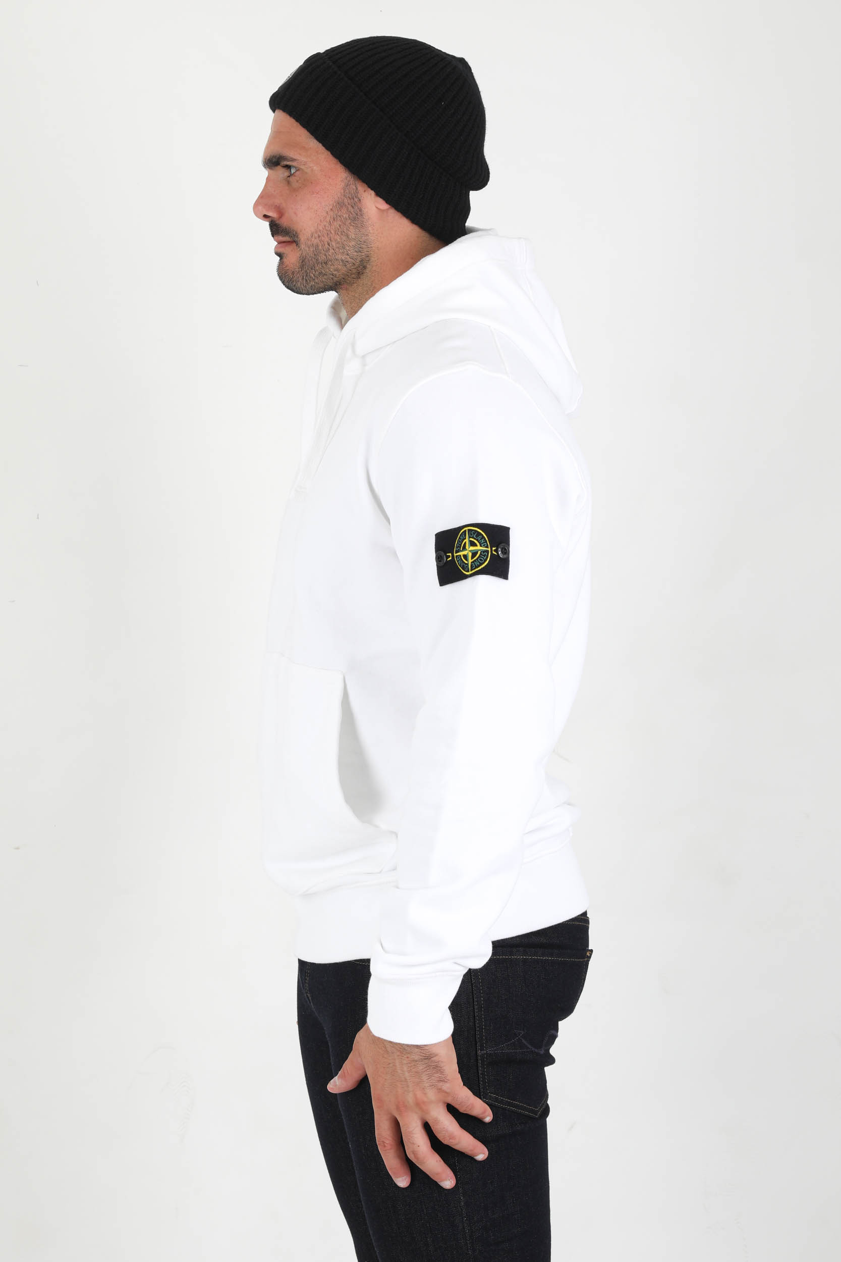 SWEAT A CAPUCHE STONE ISLAND BLANC 751564120-V0001