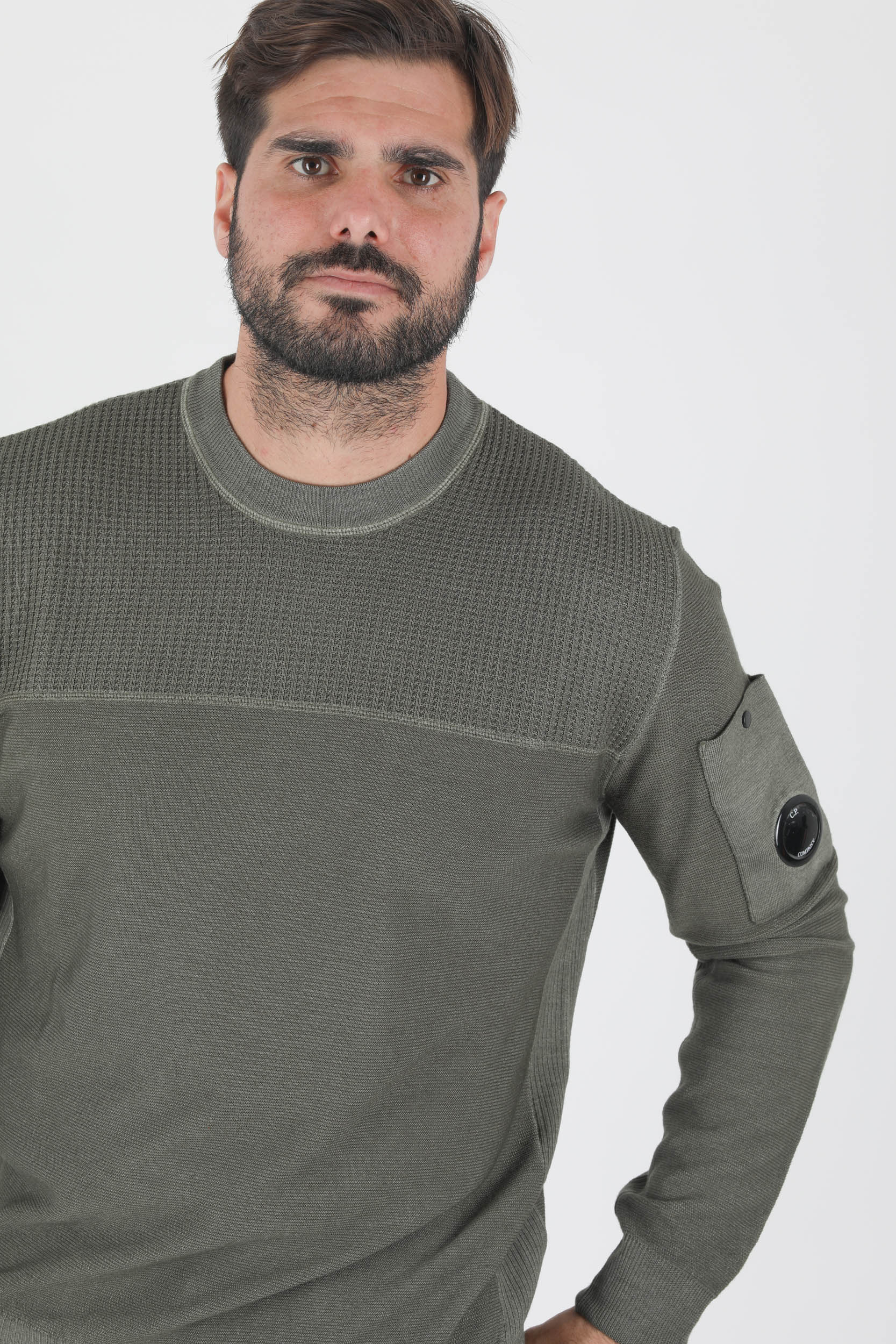 PULL COL ROND C.P COMPANY KAKI MERINOS N177A-665