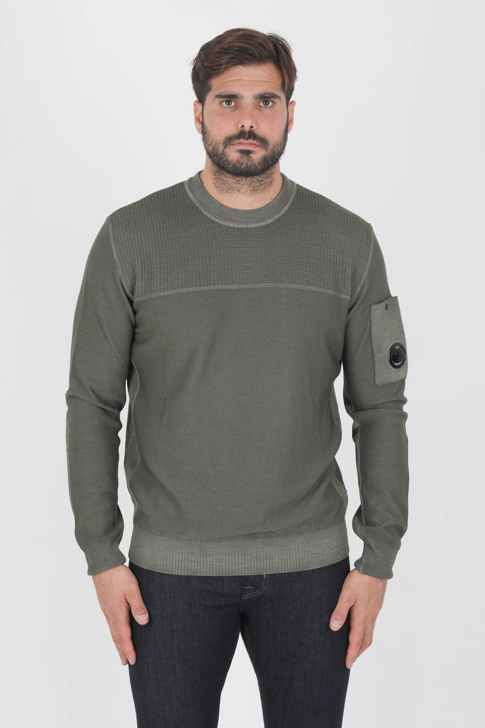 PULL COL ROND C.P COMPANY KAKI MERINOS N177A-665