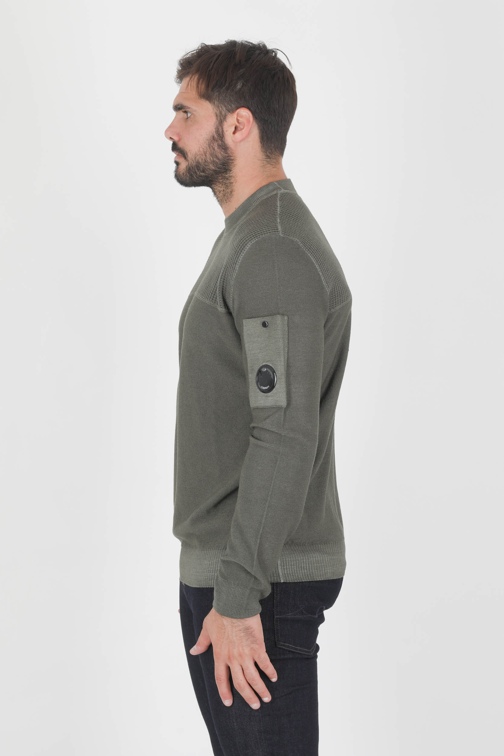 PULL COL ROND C.P COMPANY KAKI MERINOS N177A-665