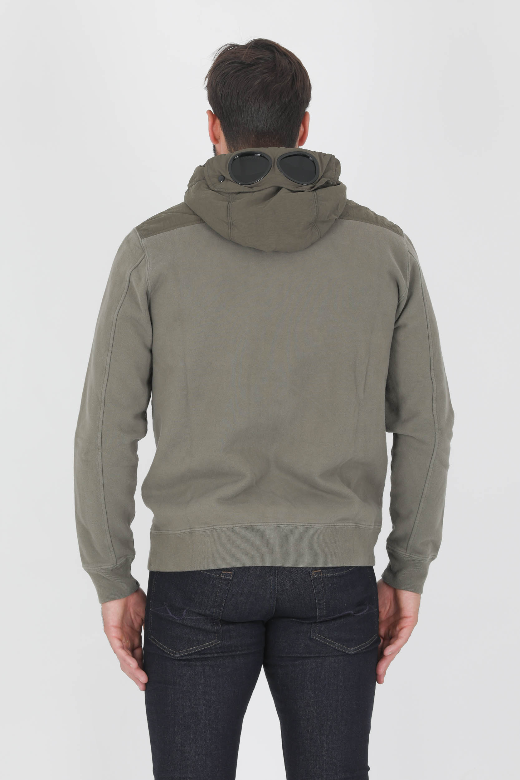 SWEAT ZIPPE C.P COMPANY KAKI BI MATIERE S281A-665