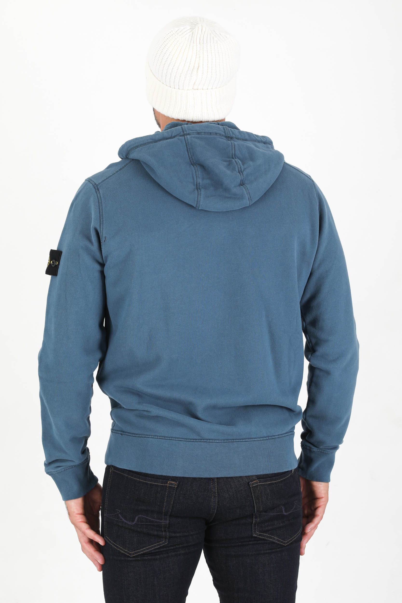 SWEAT ZIPPE STONE ISLAND BLEU PETROLE 751564220-V0023