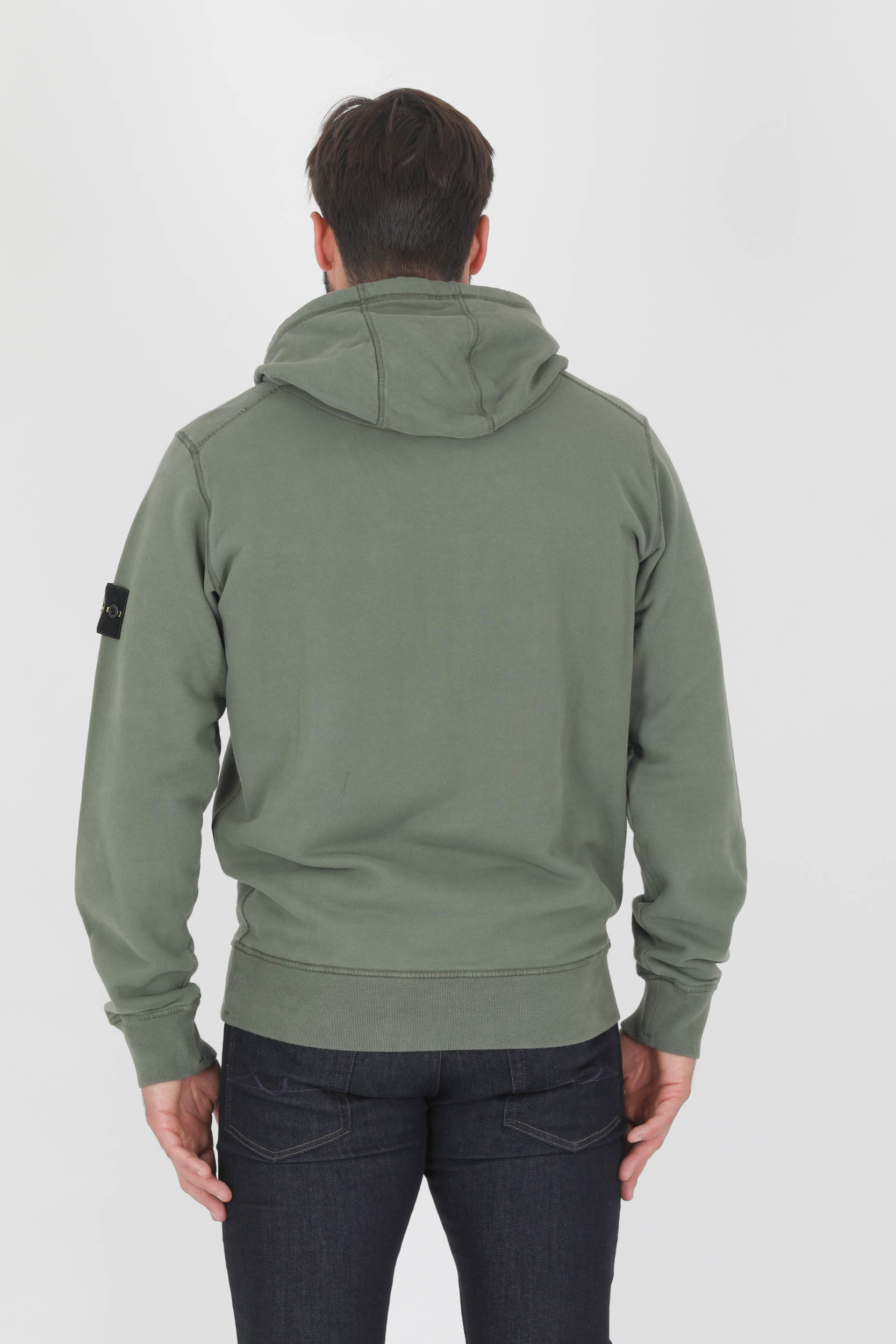 SWEAT A CAPUCHE STONE ISLAND KAKI 751564120-V0055