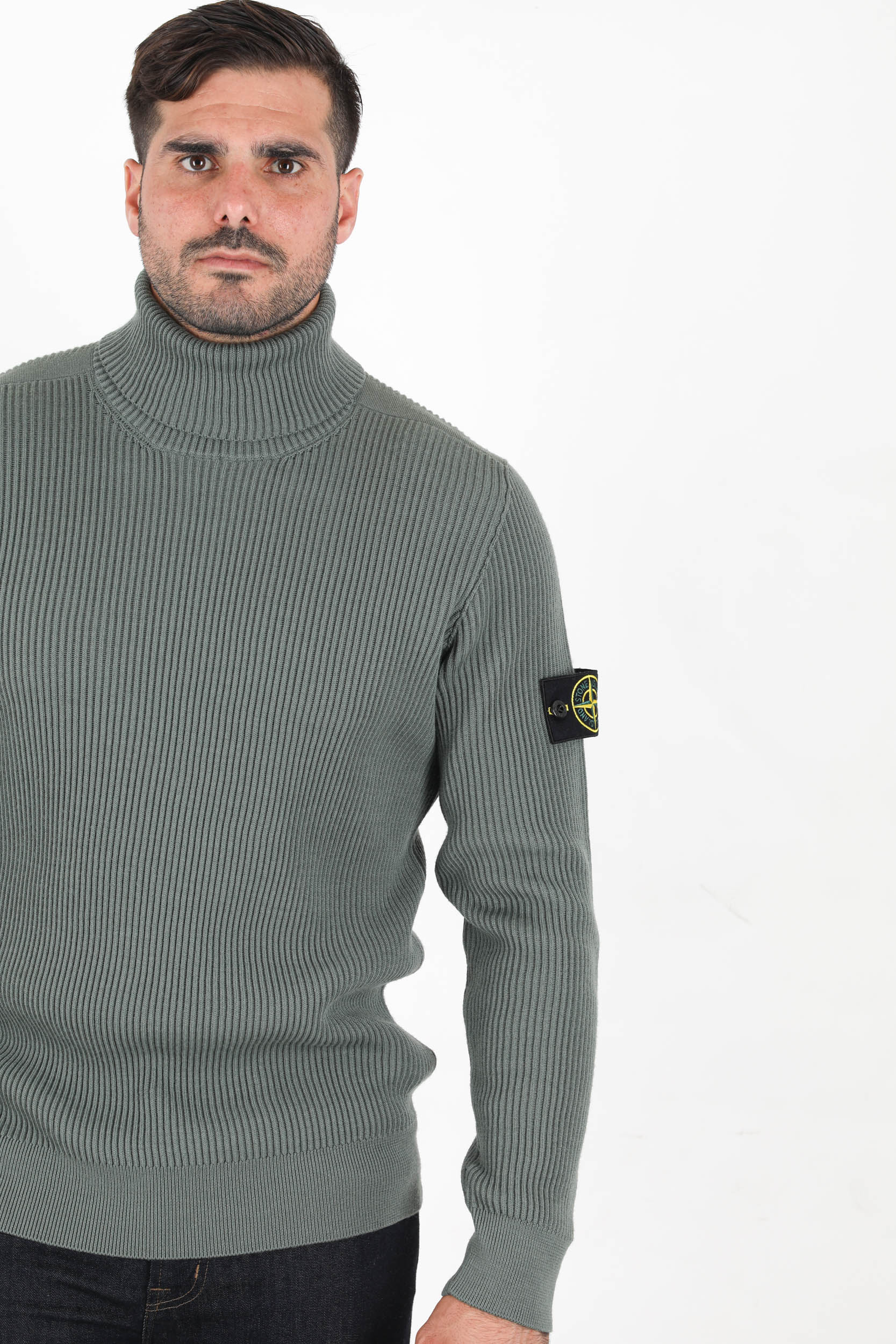 PULL COL ROULE KAKI STONE ISLAND 7515525C2-V0055