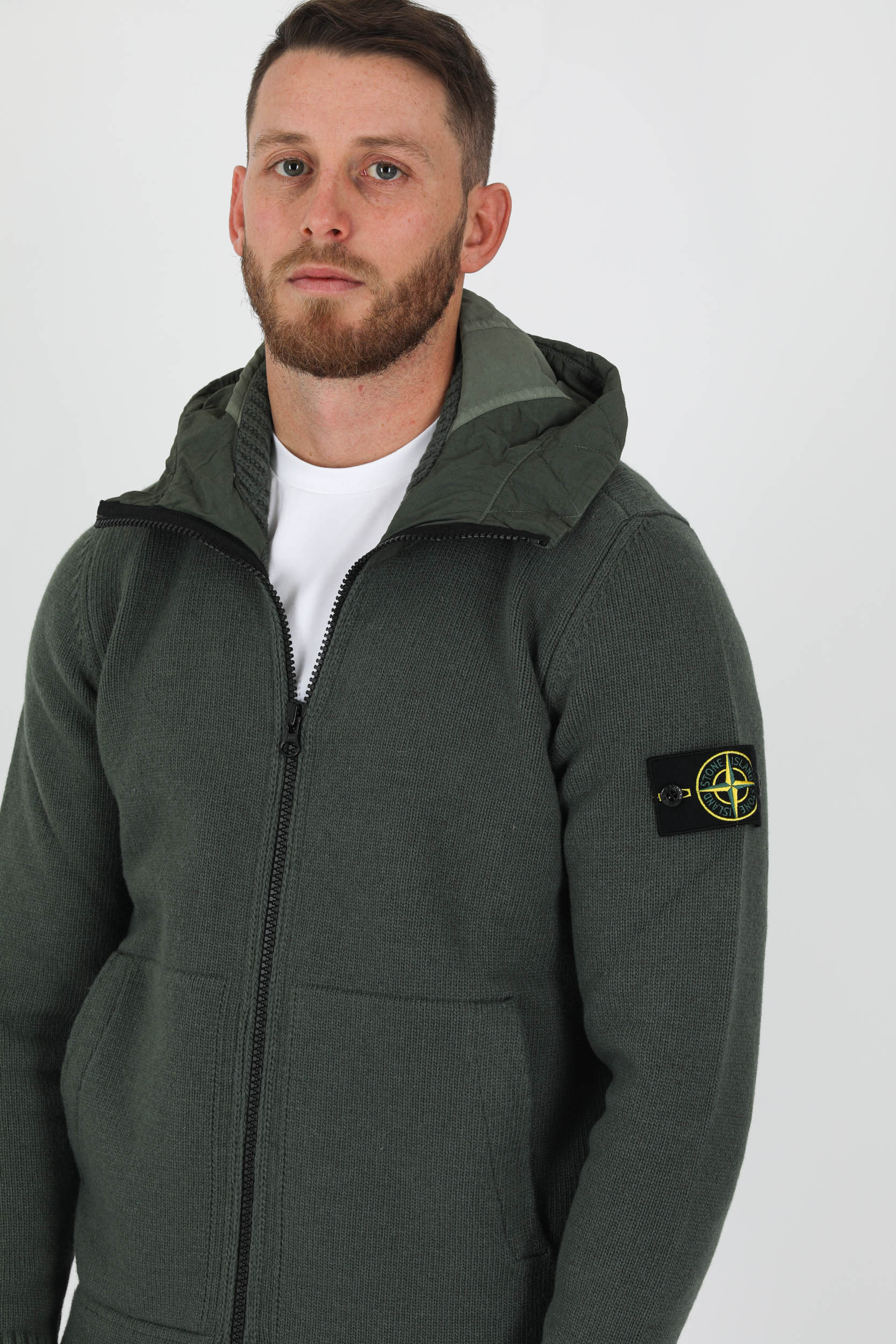 GILET BI MATIERE STONE ISLAND KAKI 7515531A3-V0055