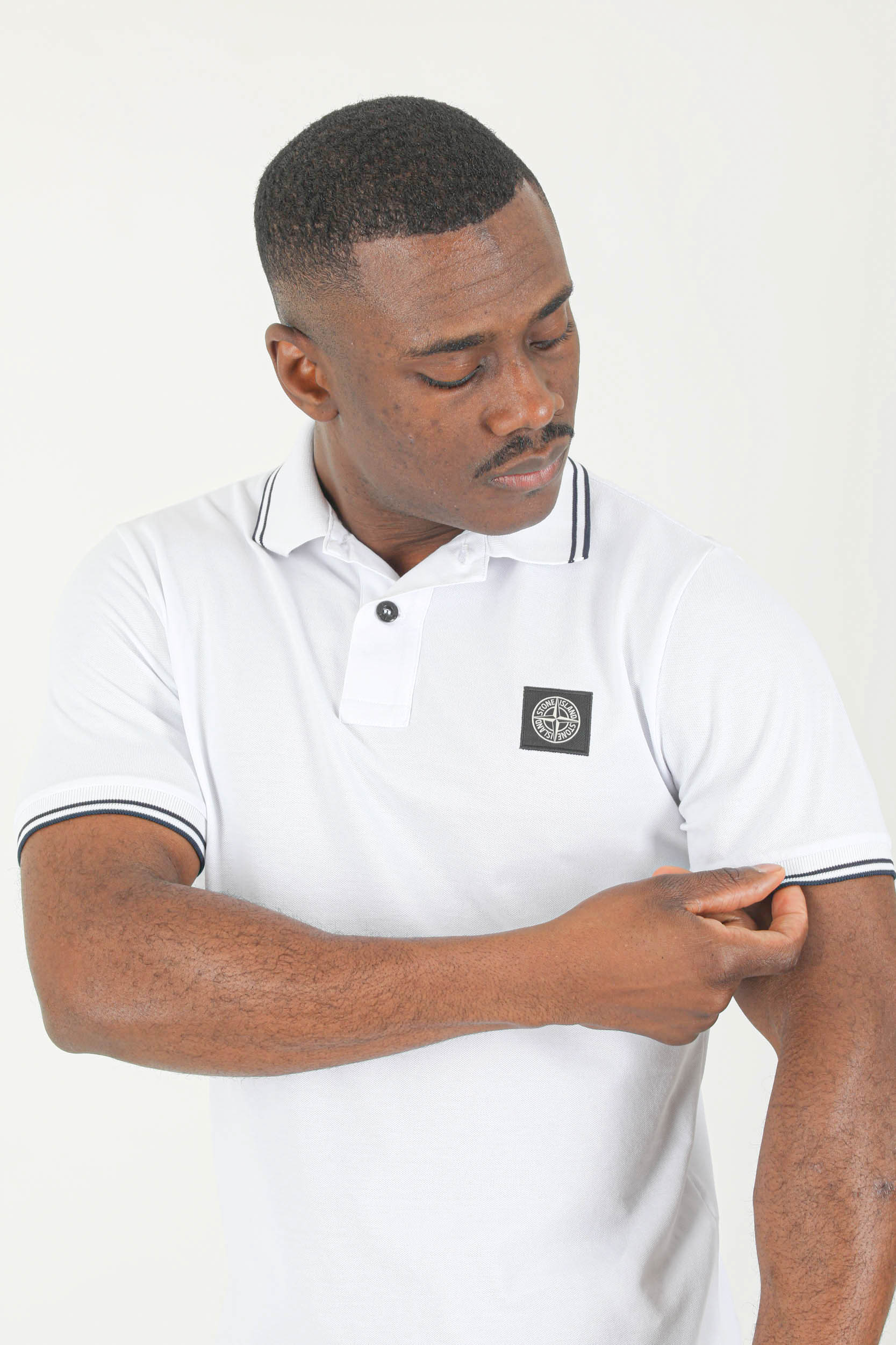 POLO STONE ISLAND BLANC 761522S18-V1001