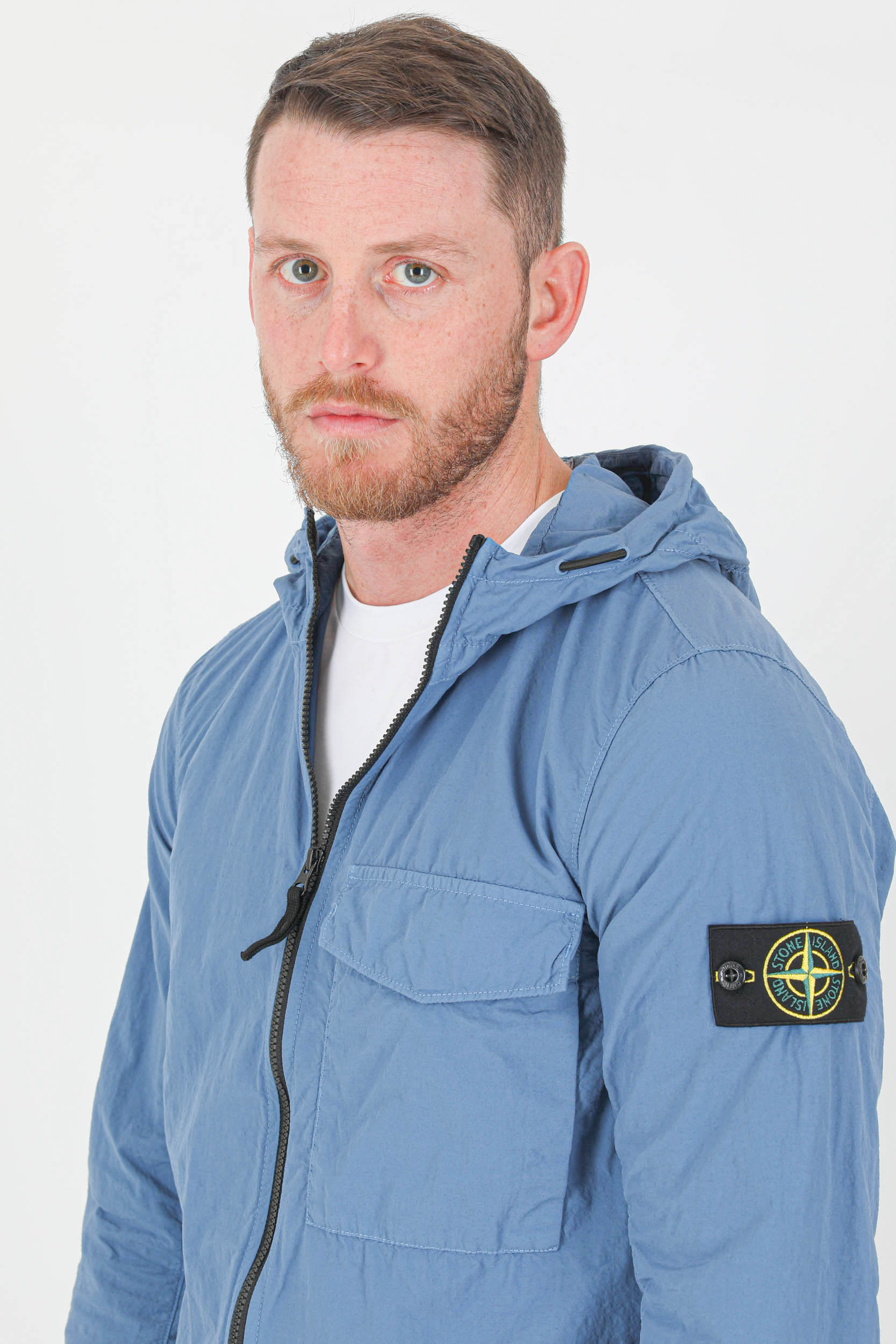 SURCHEMISE STONE ISLAND BLEU 761512402-V0046