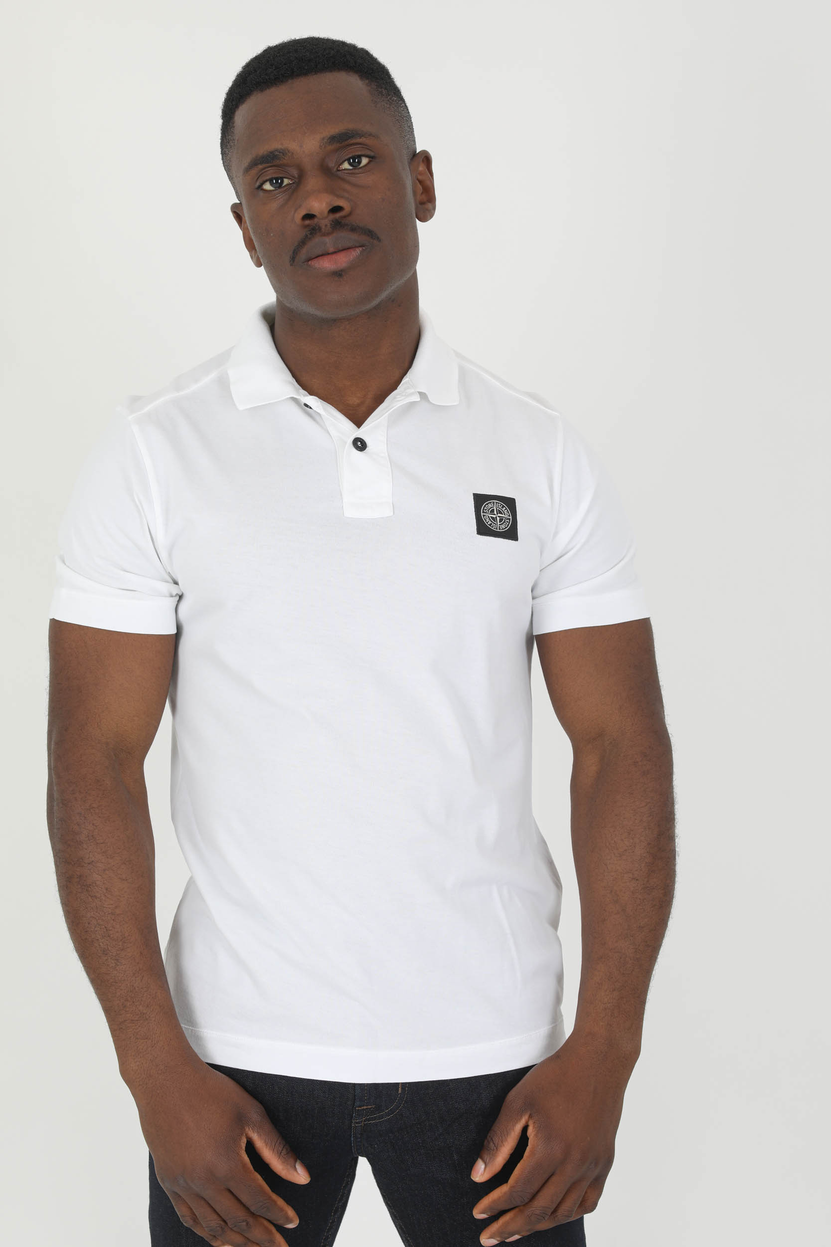 POLO STONE ISLAND BLANC JERSEY 761522613-V0001