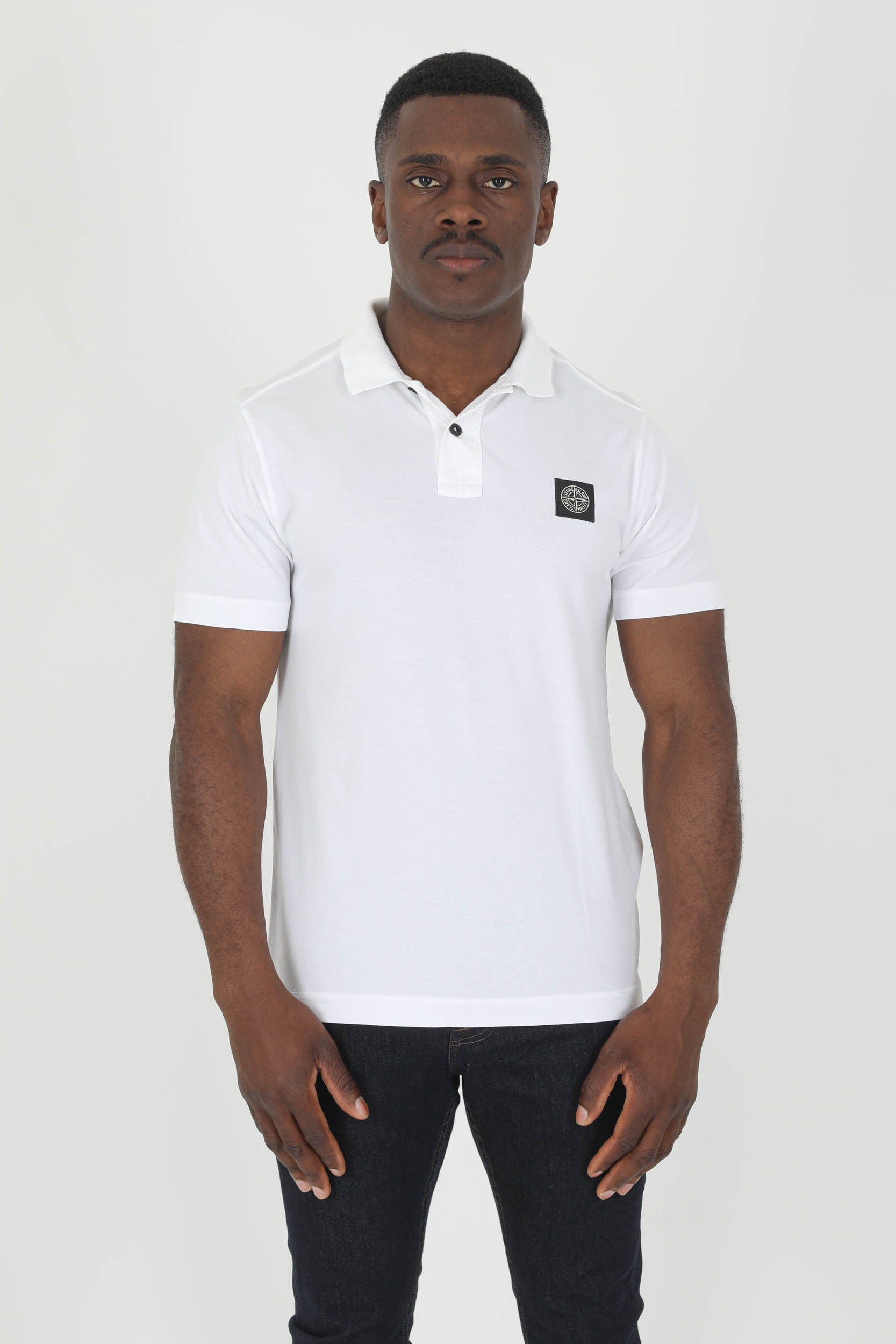 POLO STONE ISLAND BLANC JERSEY 761522613-V0001