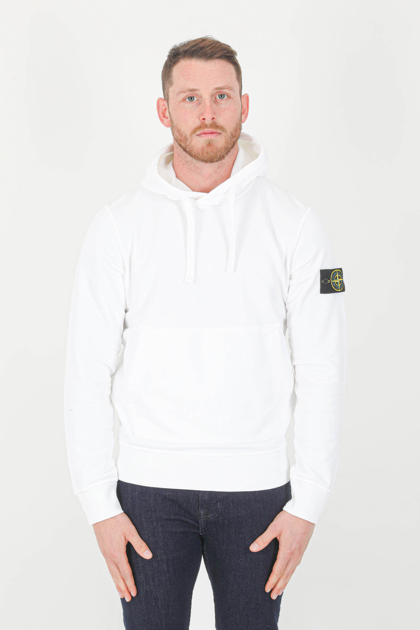 SWEAT CAPUCHE STONE ISLAND BLANC 761564151-V0001