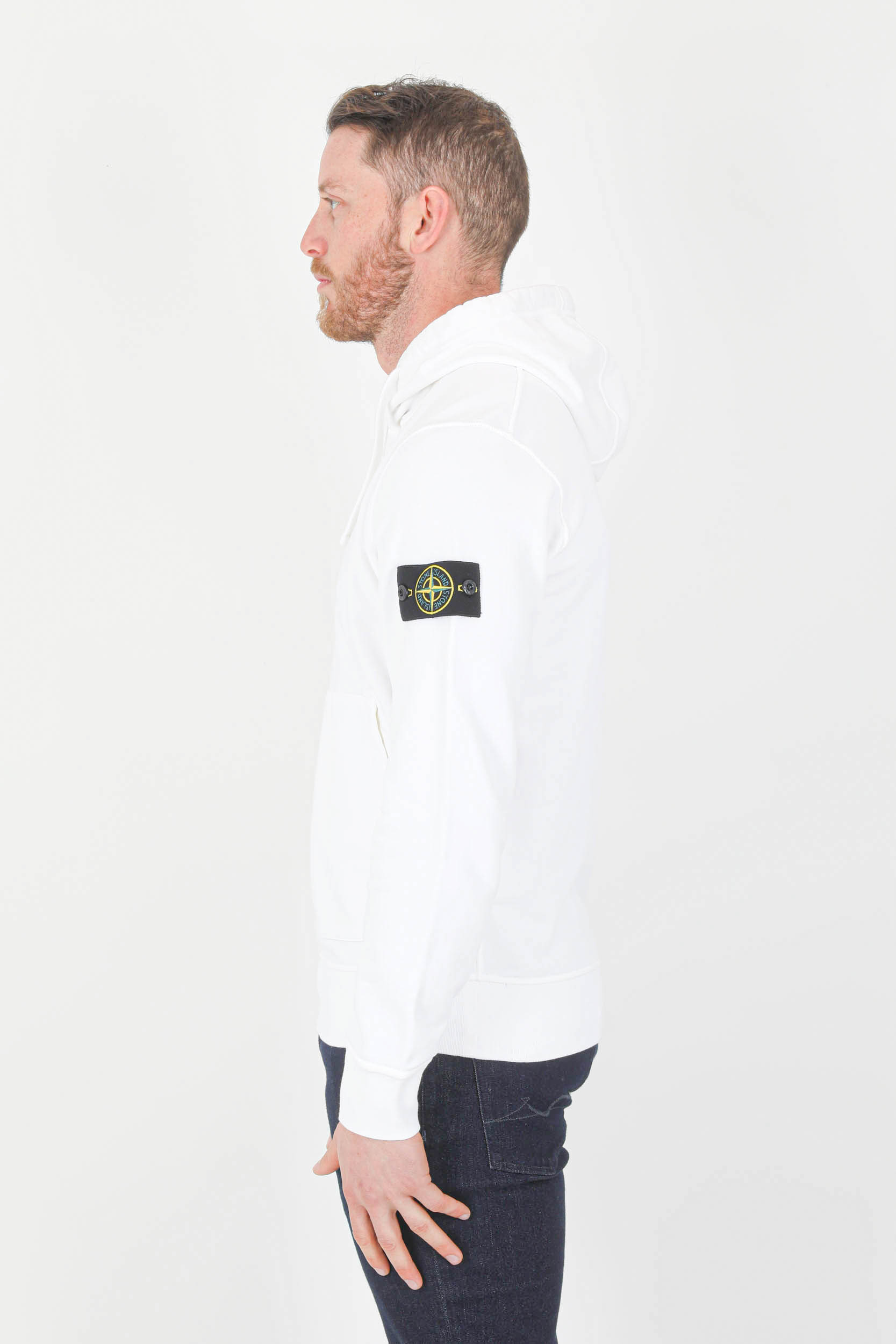 SWEAT CAPUCHE STONE ISLAND BLANC 761564151-V0001