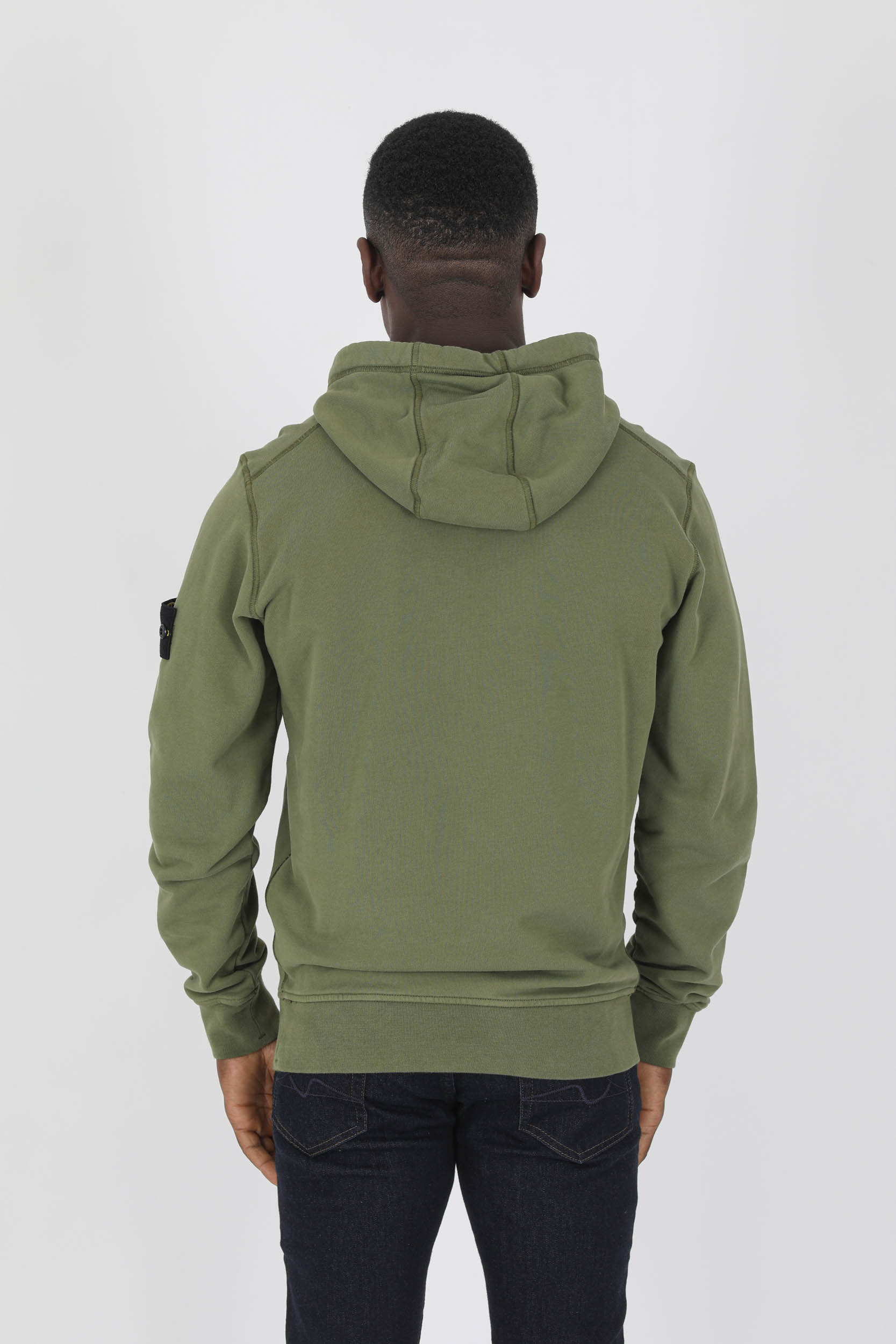 SWEAT A CAPUCHE STONE ISLAND KAKI 761564151-V0058