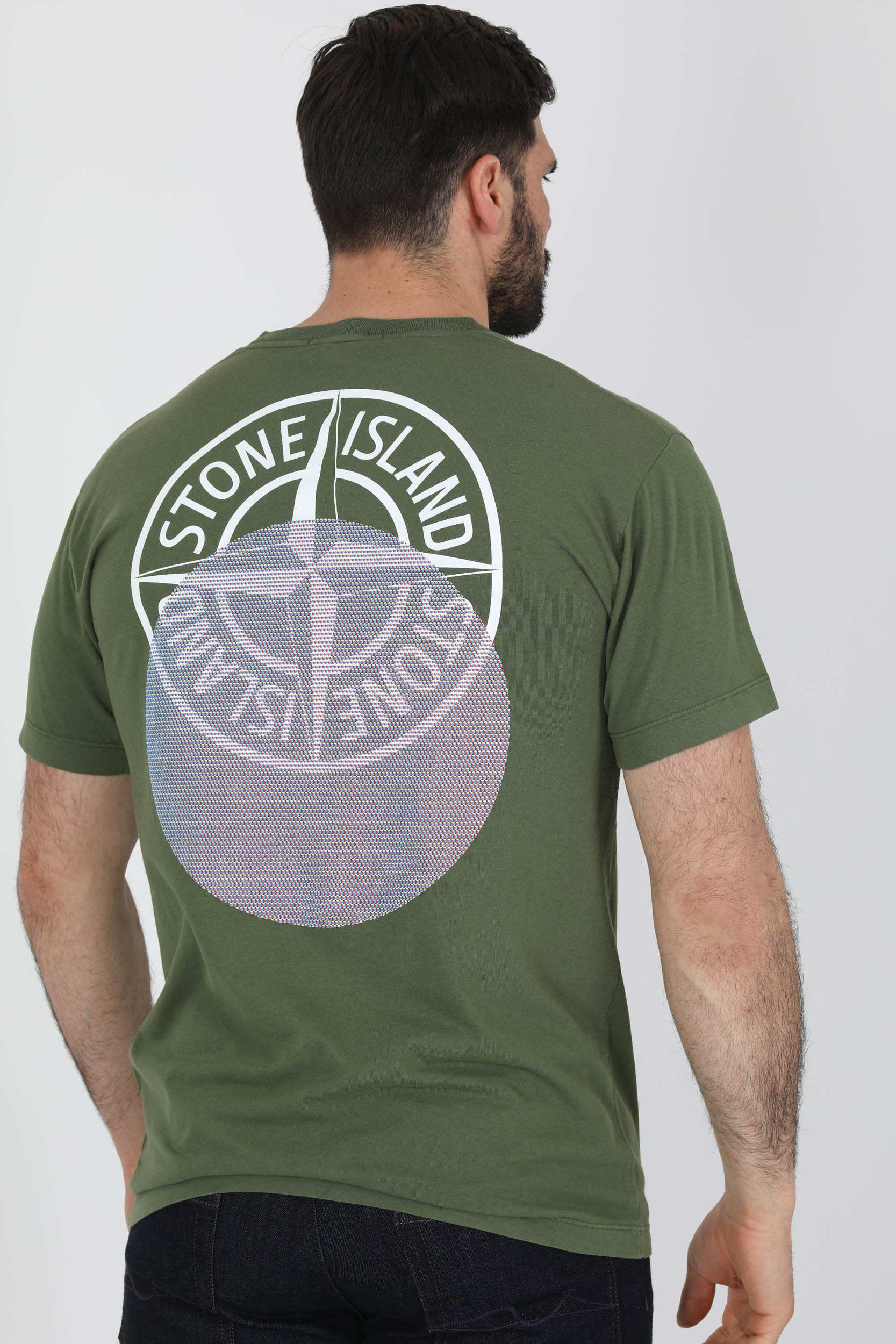 TEE-SHIRT STONE ISLAND KAKI LOGO 76152NS94-V0058