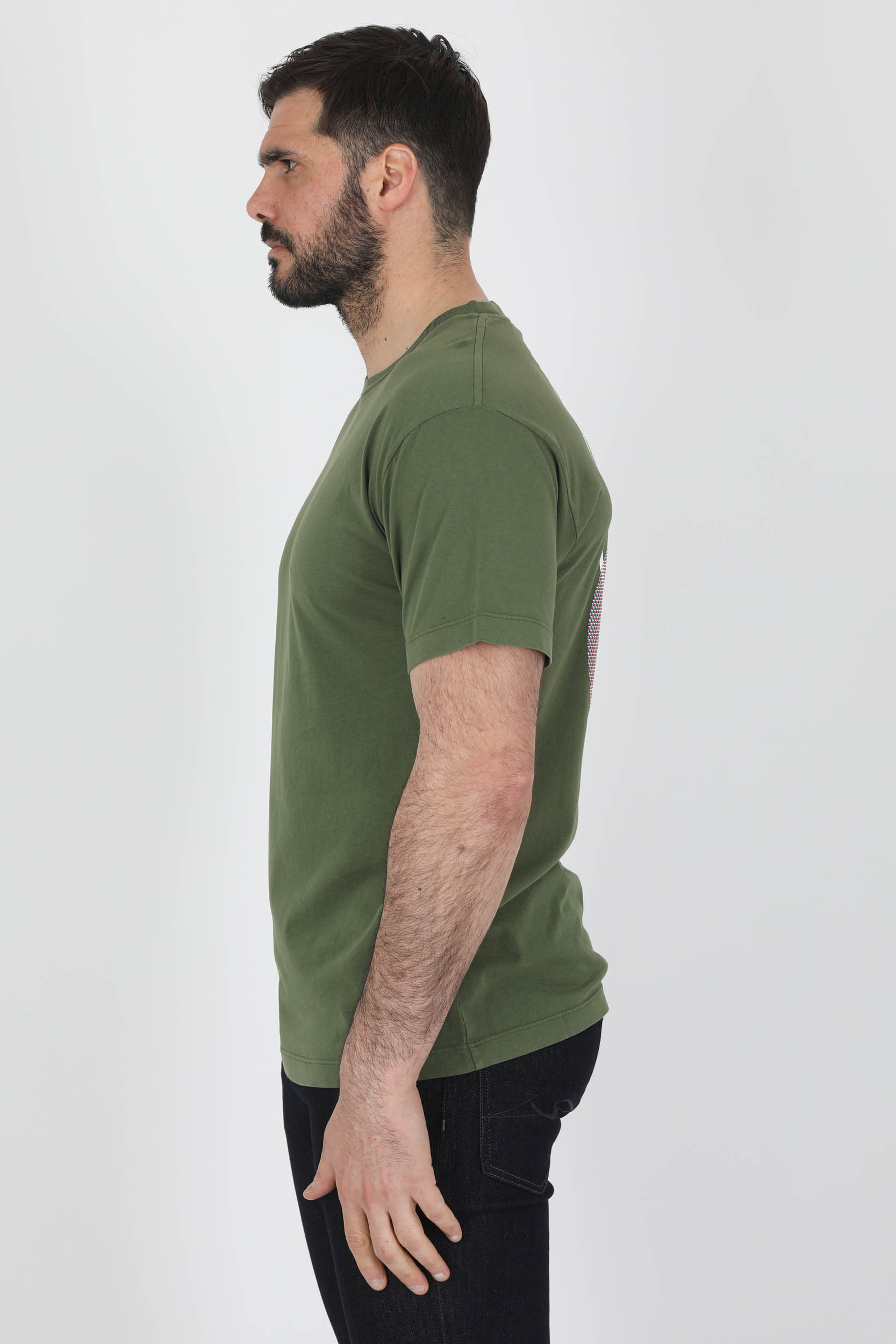 TEE-SHIRT STONE ISLAND KAKI LOGO 76152NS94-V0058