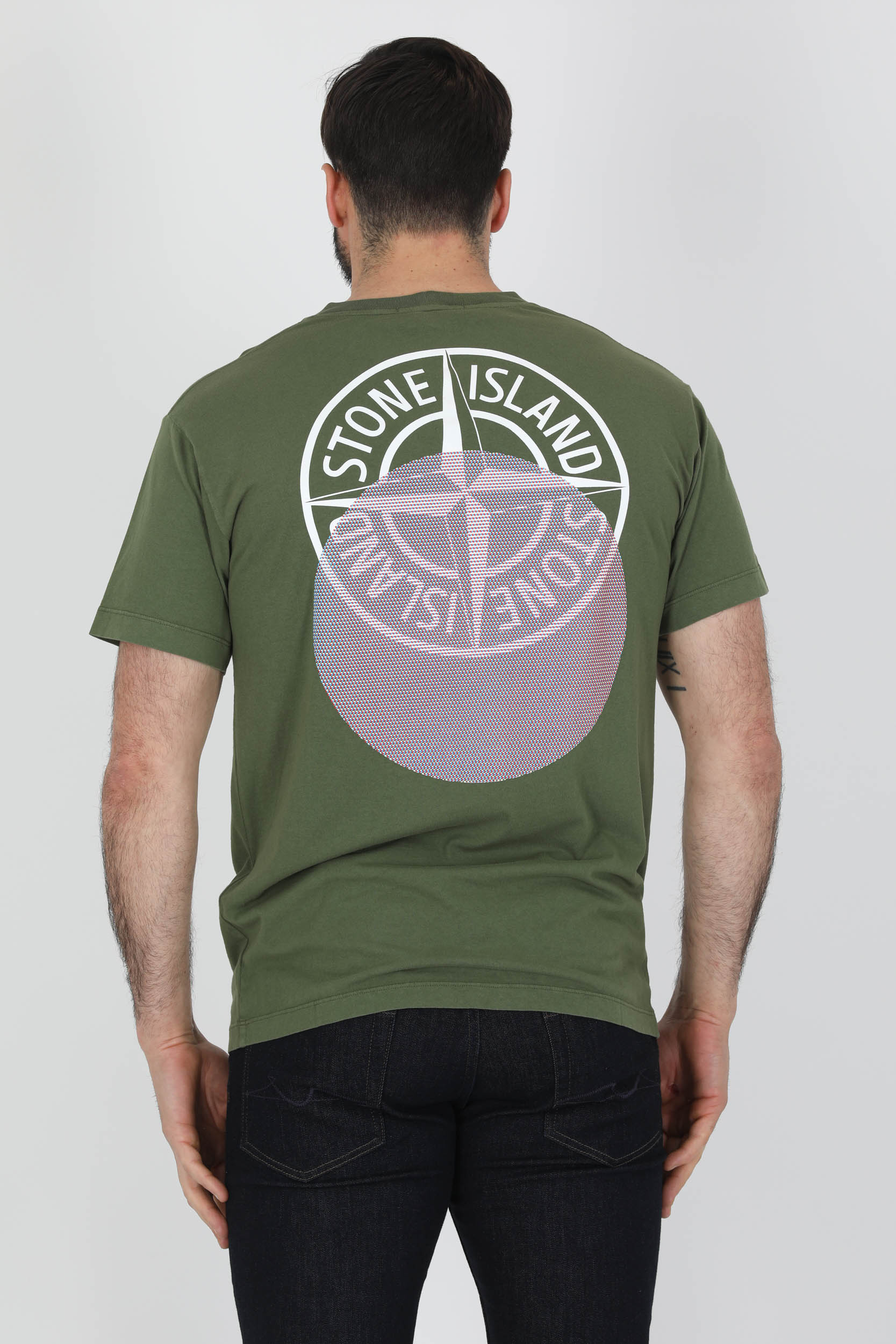 TEE-SHIRT STONE ISLAND KAKI LOGO 76152NS94-V0058