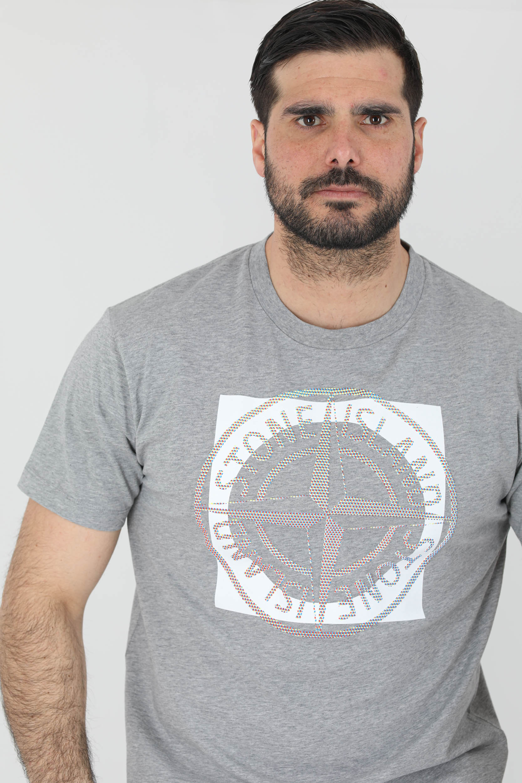 TEE-SHIRT STONE ISLAND GRIS LOGO 76152NS93-V0M64