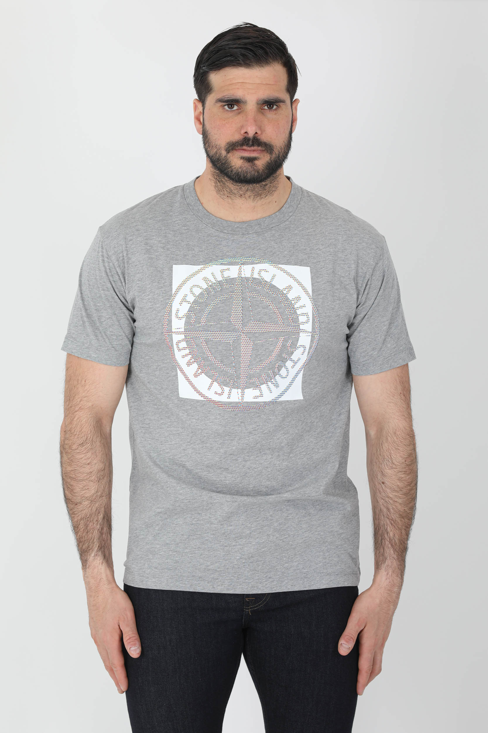 TEE-SHIRT STONE ISLAND GRIS LOGO 76152NS93-V0M64