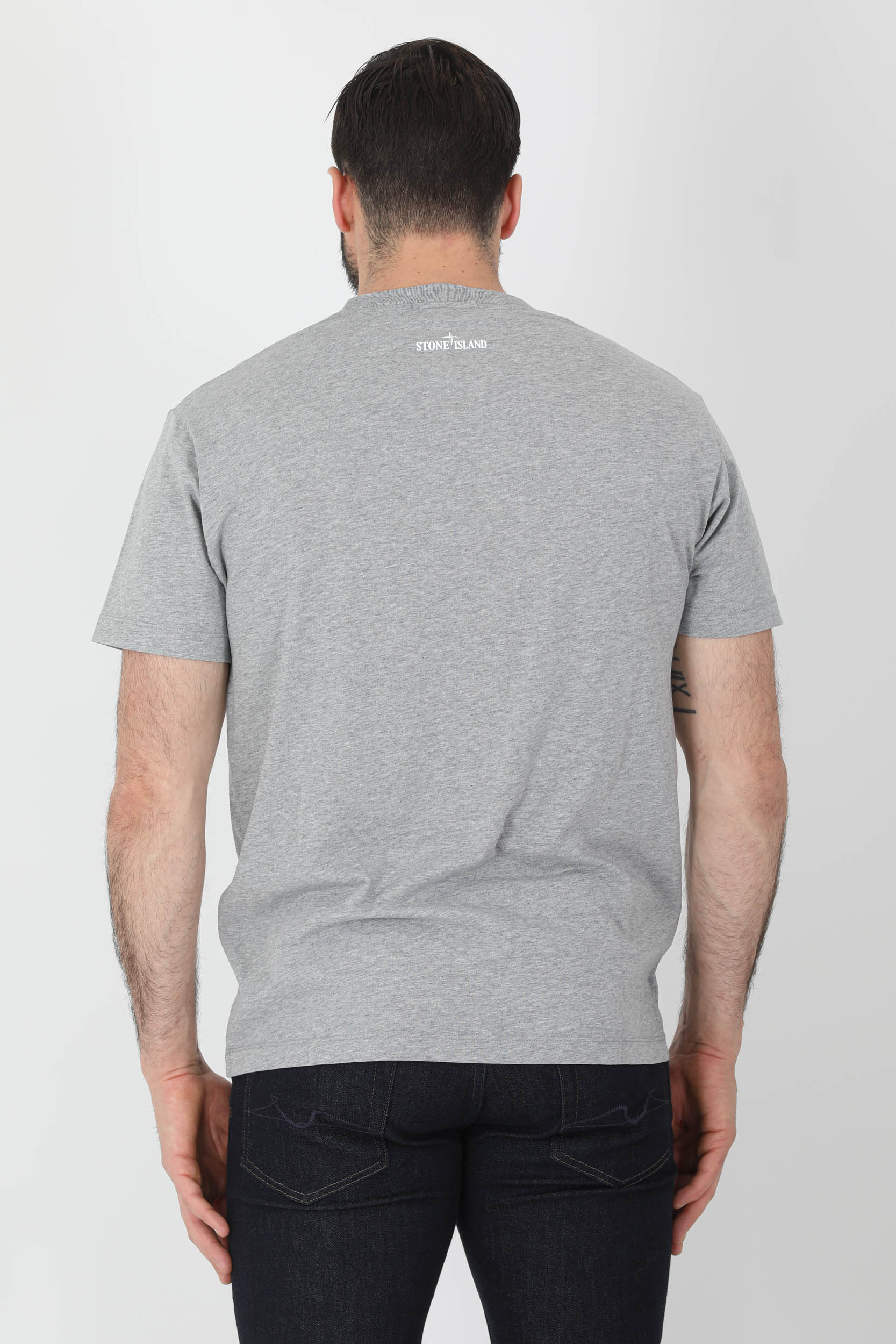 TEE-SHIRT STONE ISLAND GRIS LOGO 76152NS93-V0M64