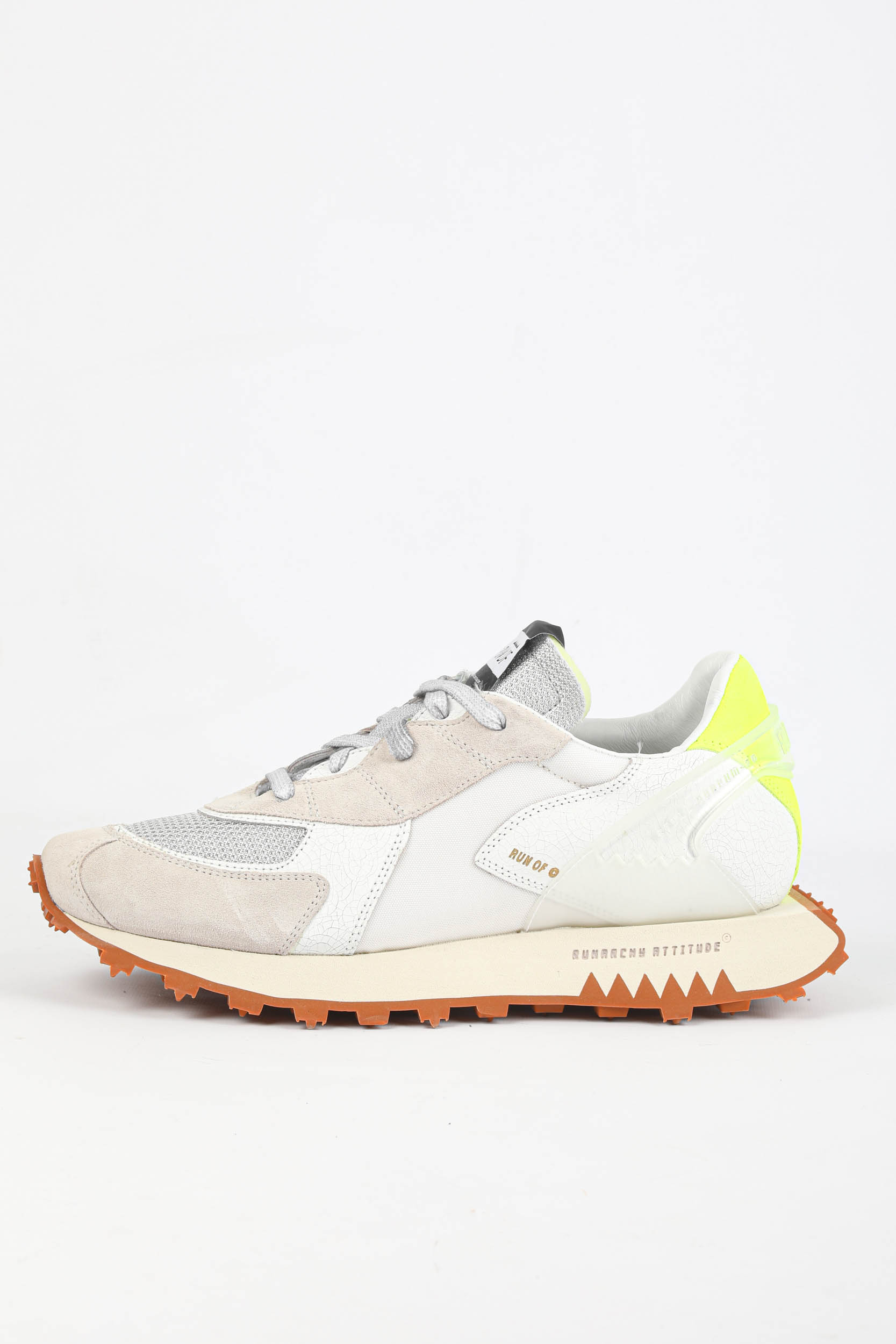 BASKETS RUN OF BLANC/JAUNE 40038-PURE