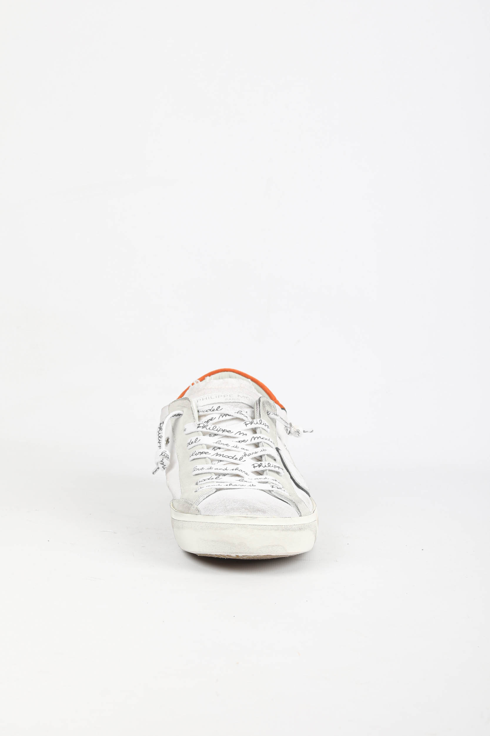 BASKETS PHILIPPE MODEL PRSX VINTAGE BLANC/ORANGE PRLU-DB04