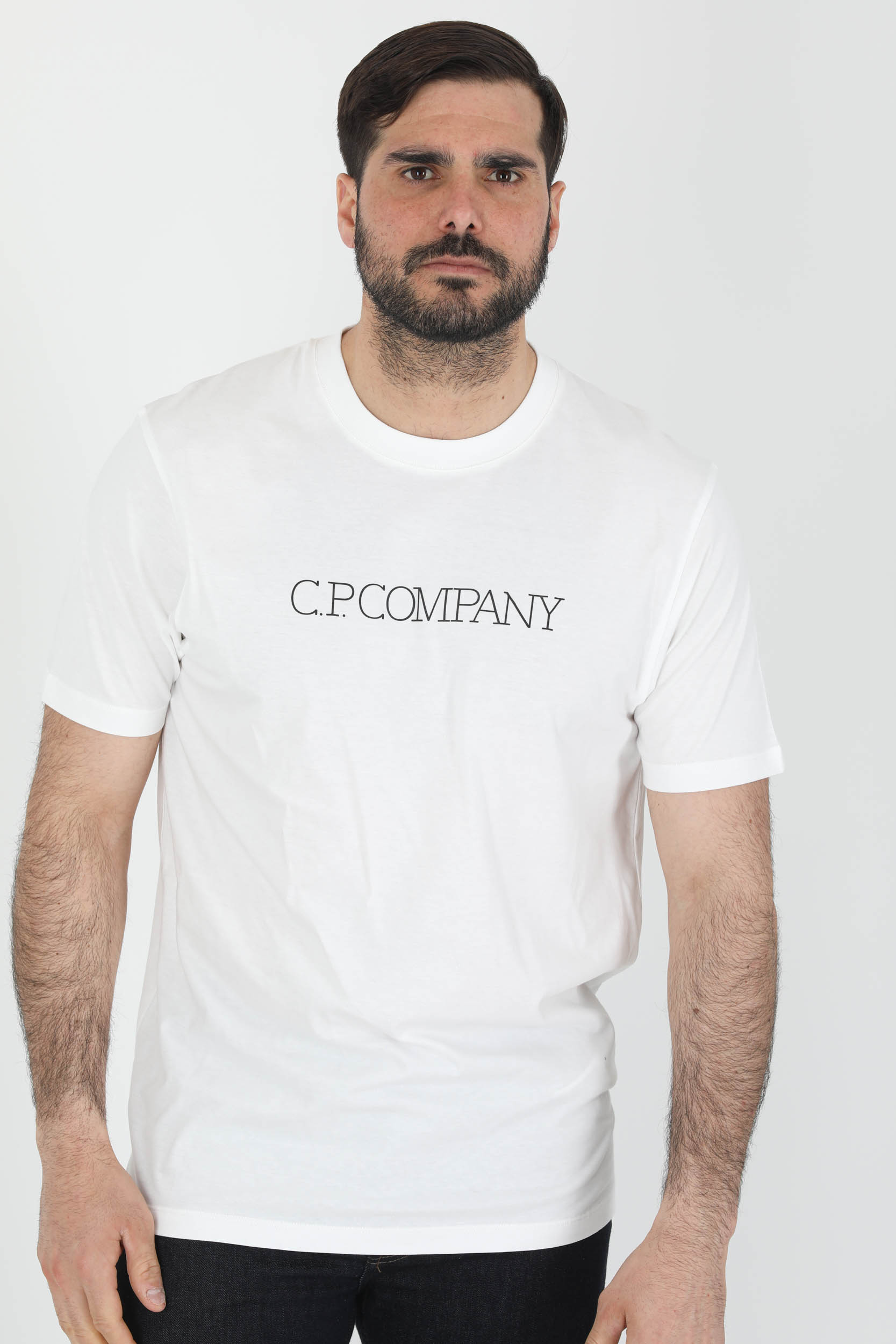 TEE-SHIRT C.P COMPANY BLANC LOGO S123A-103