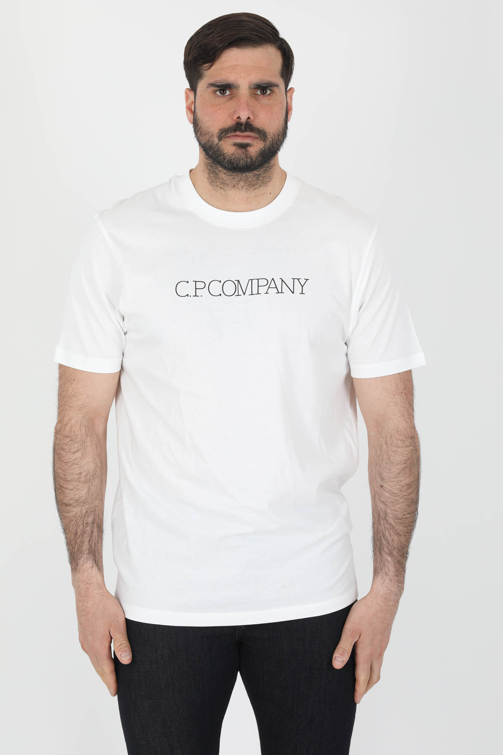 TEE-SHIRT C.P COMPANY BLANC LOGO S123A-103