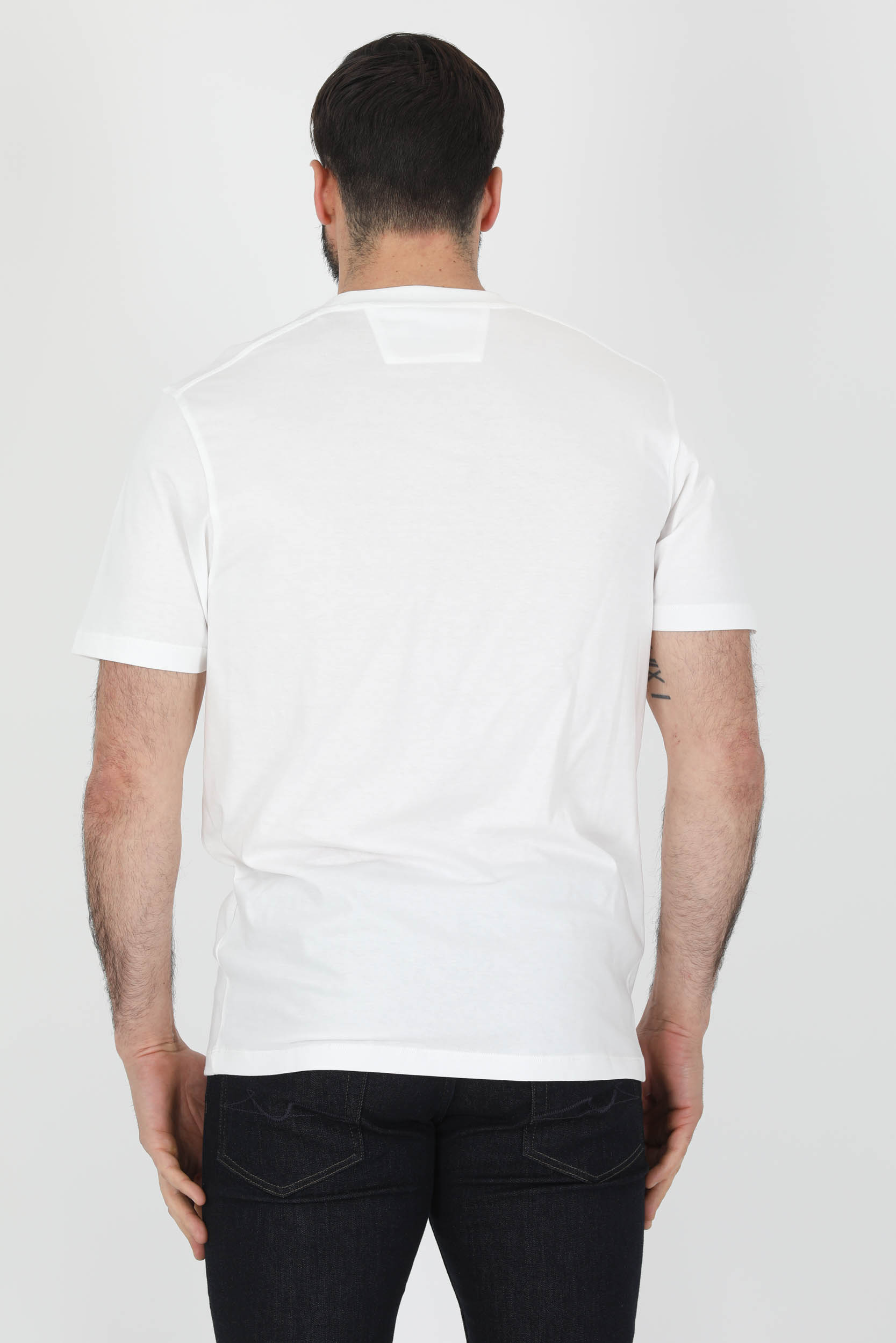 TEE-SHIRT C.P COMPANY BLANC LOGO S123A-103