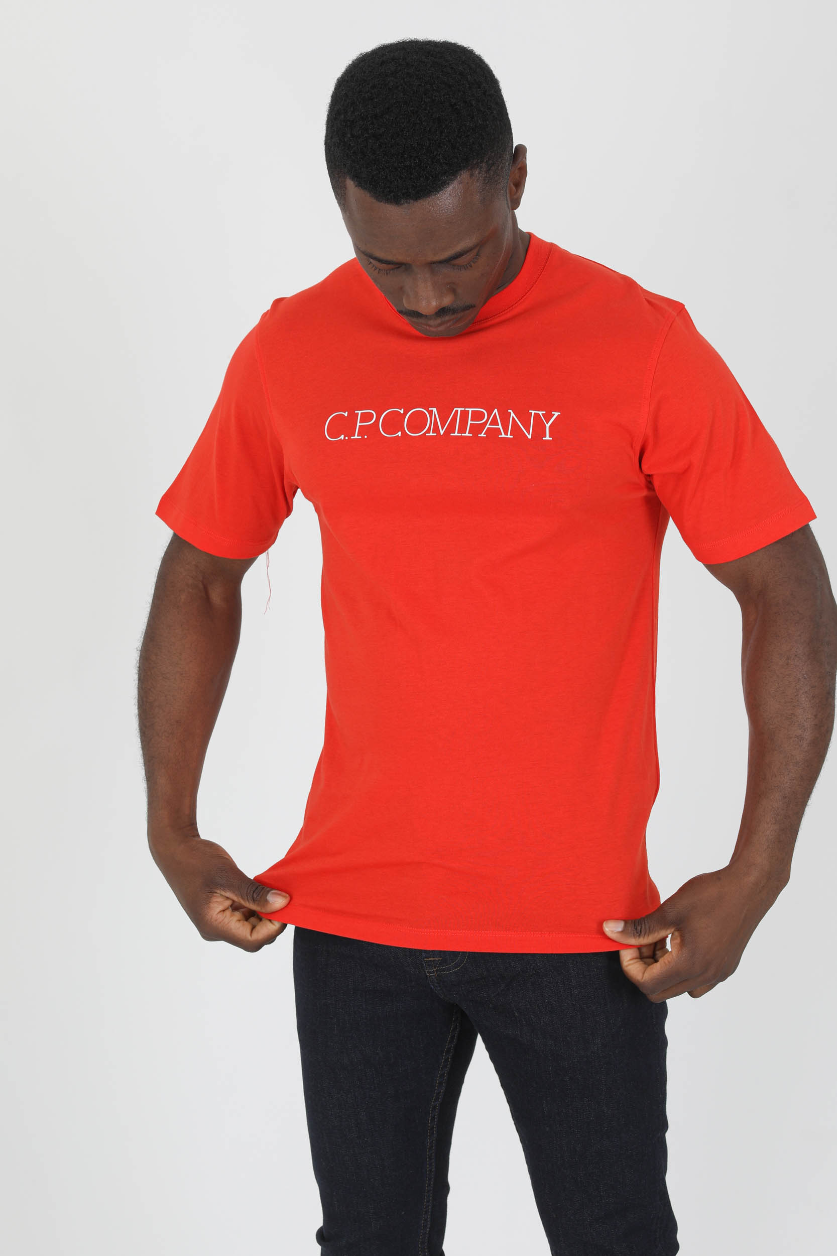 TEE-SHIRT C.P COMPANY ROUGE LOGO S123A-455