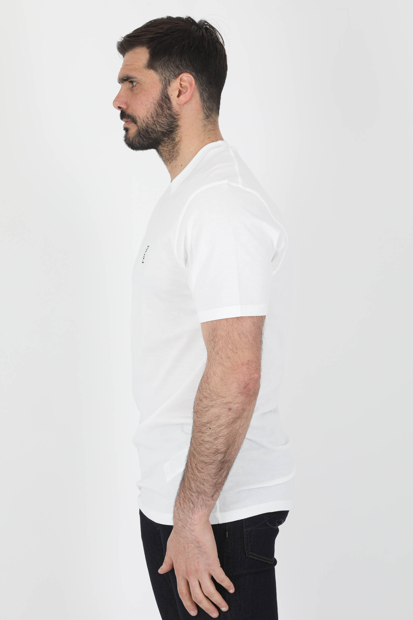 TEE-SHIRT C.P COMPANY BLANC LOGO CARRE S122A-103