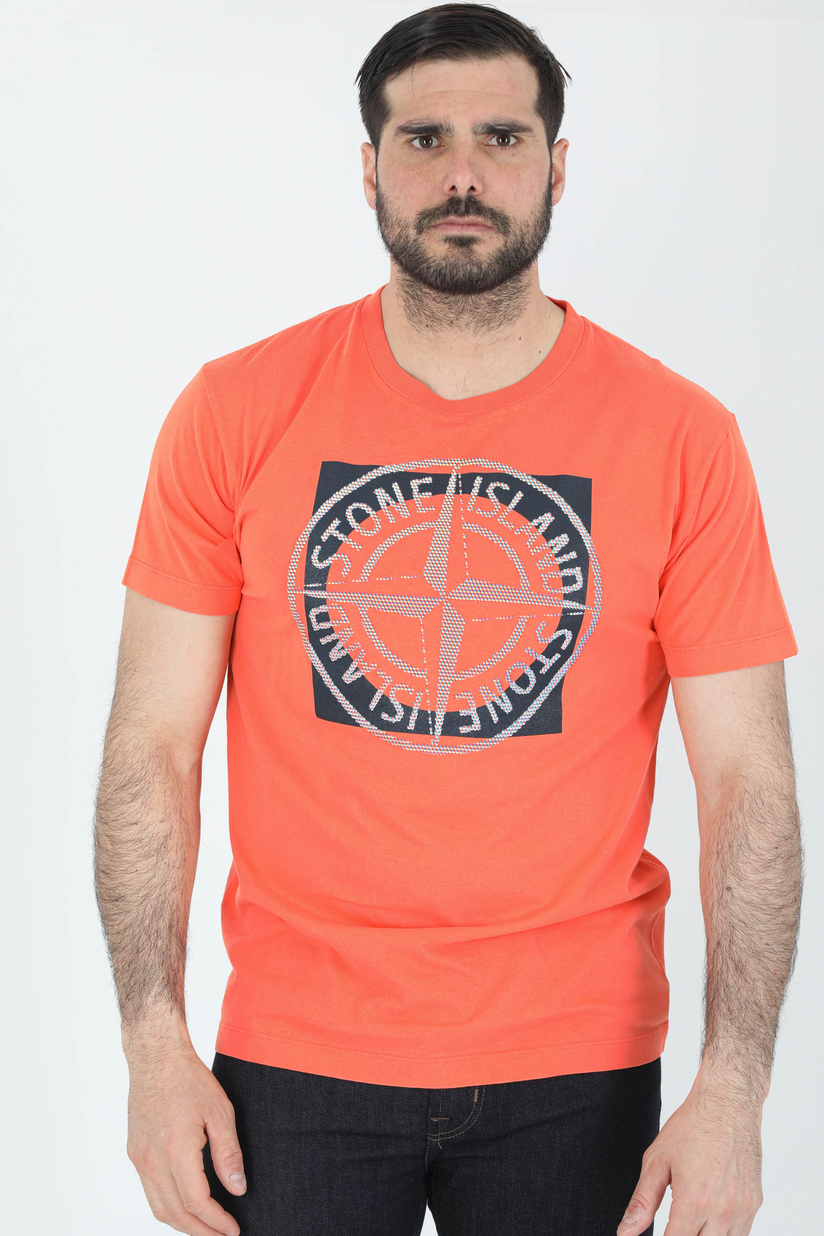 TEE-SHIRT STONE ISLAND ORANGE LOGO 76152NS93-V0032