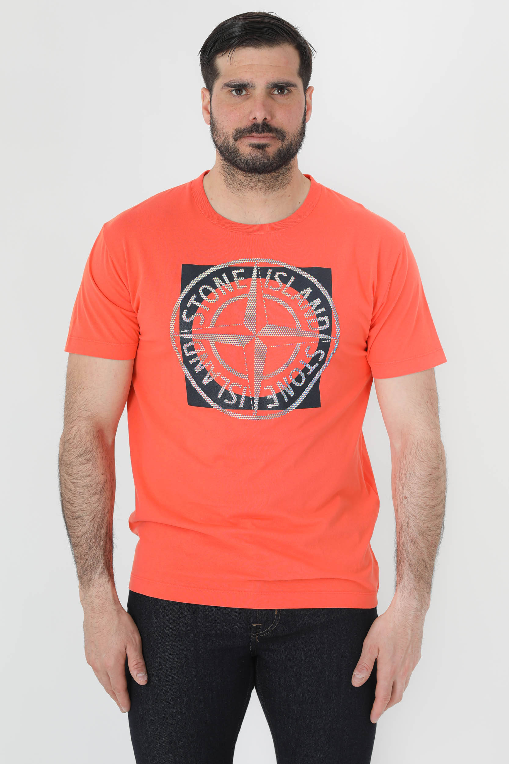 TEE-SHIRT STONE ISLAND ORANGE LOGO 76152NS93-V0032