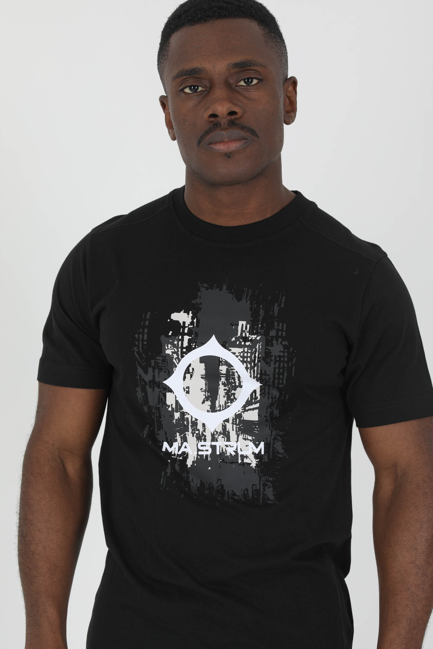 T-SHIRT MA.STRUM NOIR LOGO MAS8380-M000