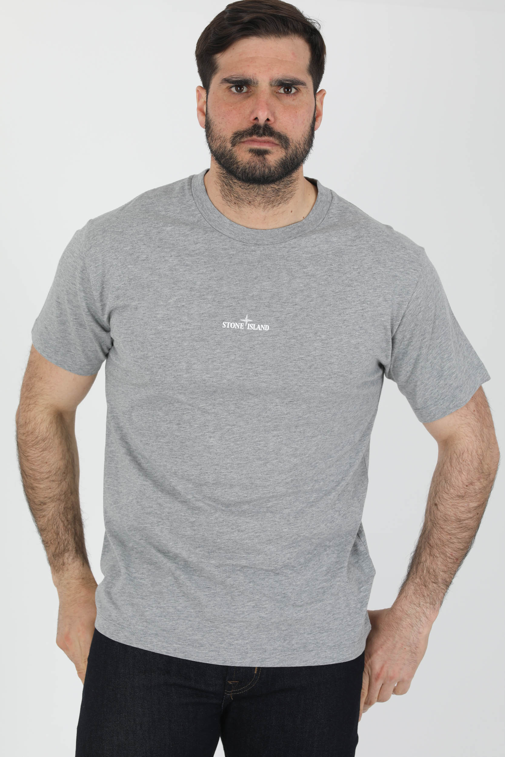 TEE-SHIRT STONE ISLAND GRIS LOGO 76152NS94-V0M64