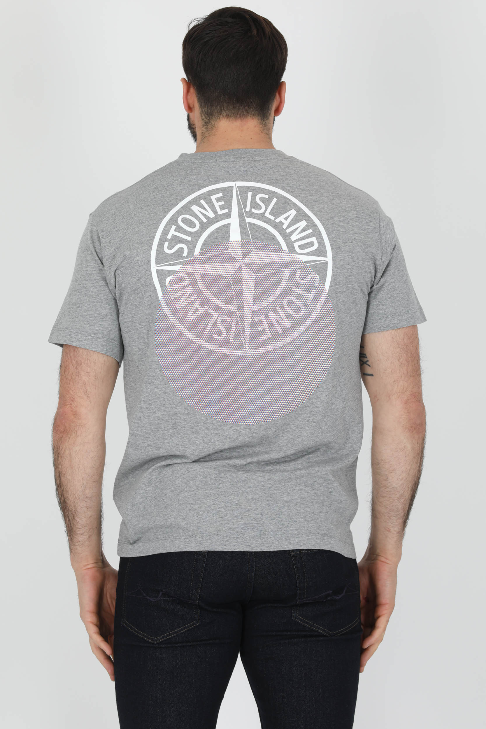 TEE-SHIRT STONE ISLAND GRIS LOGO 76152NS94-V0M64