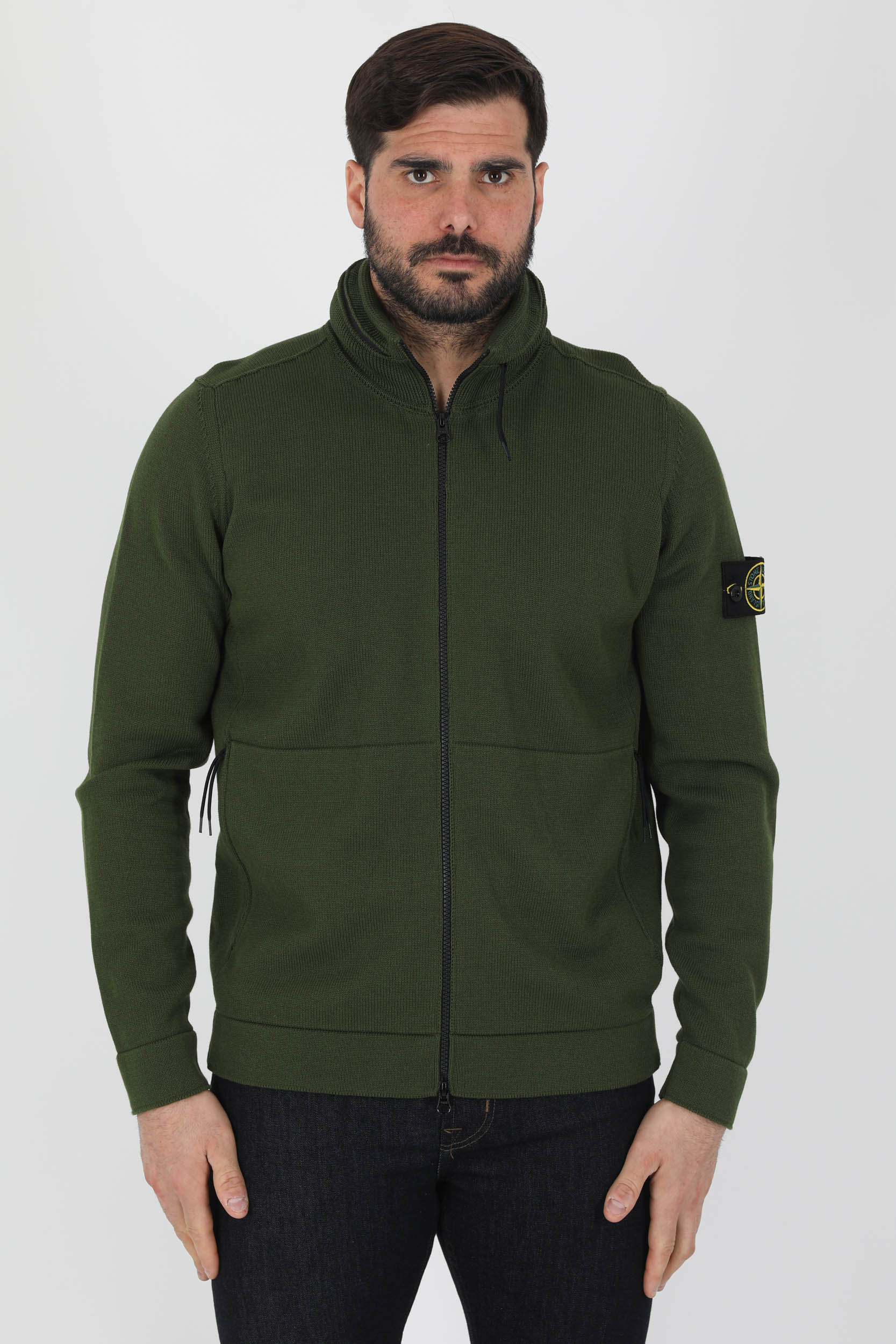 GILET ZIPPE STONE ISLAND KAKI 7615537B6-V0058