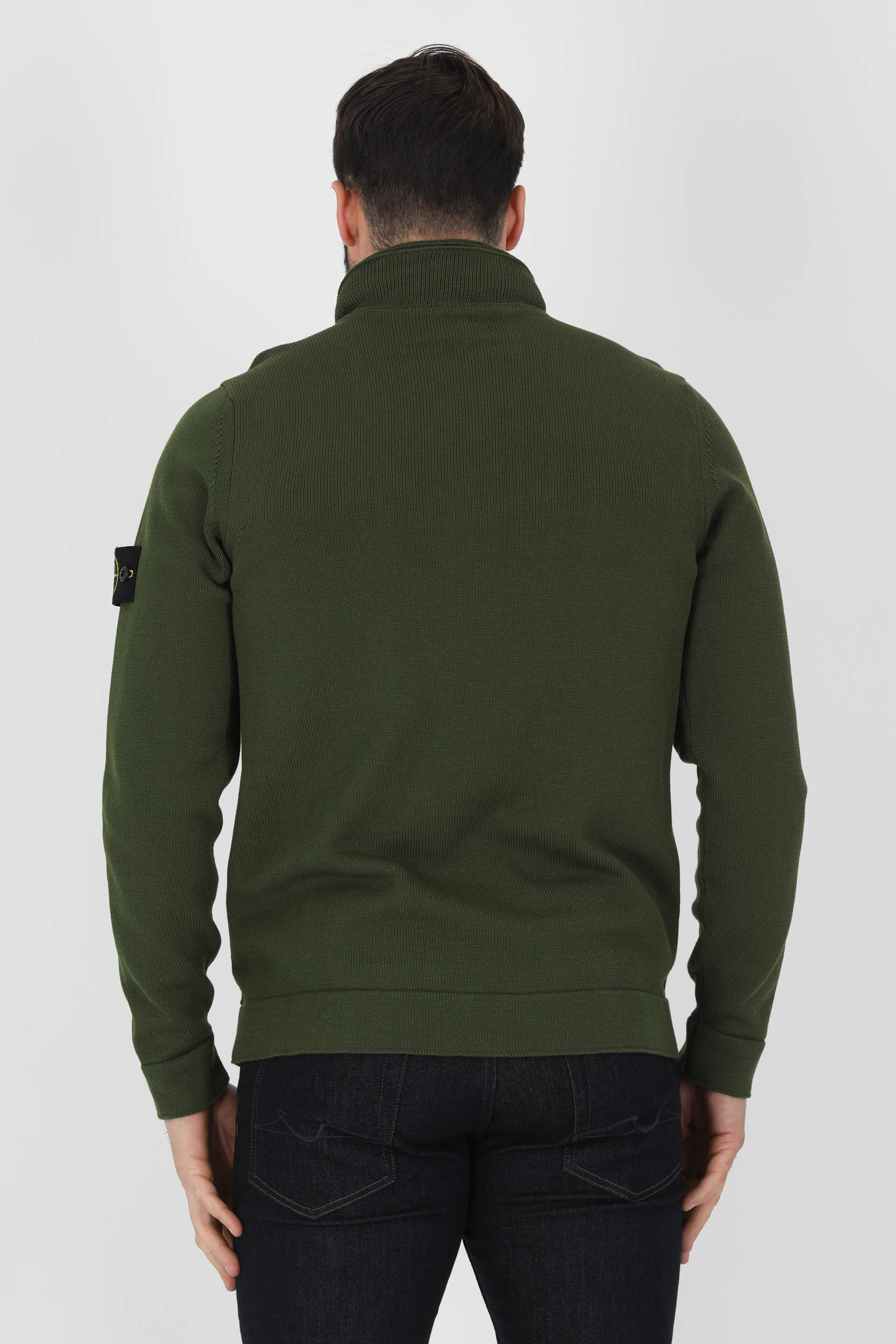 GILET ZIPPE STONE ISLAND KAKI 7615537B6-V0058