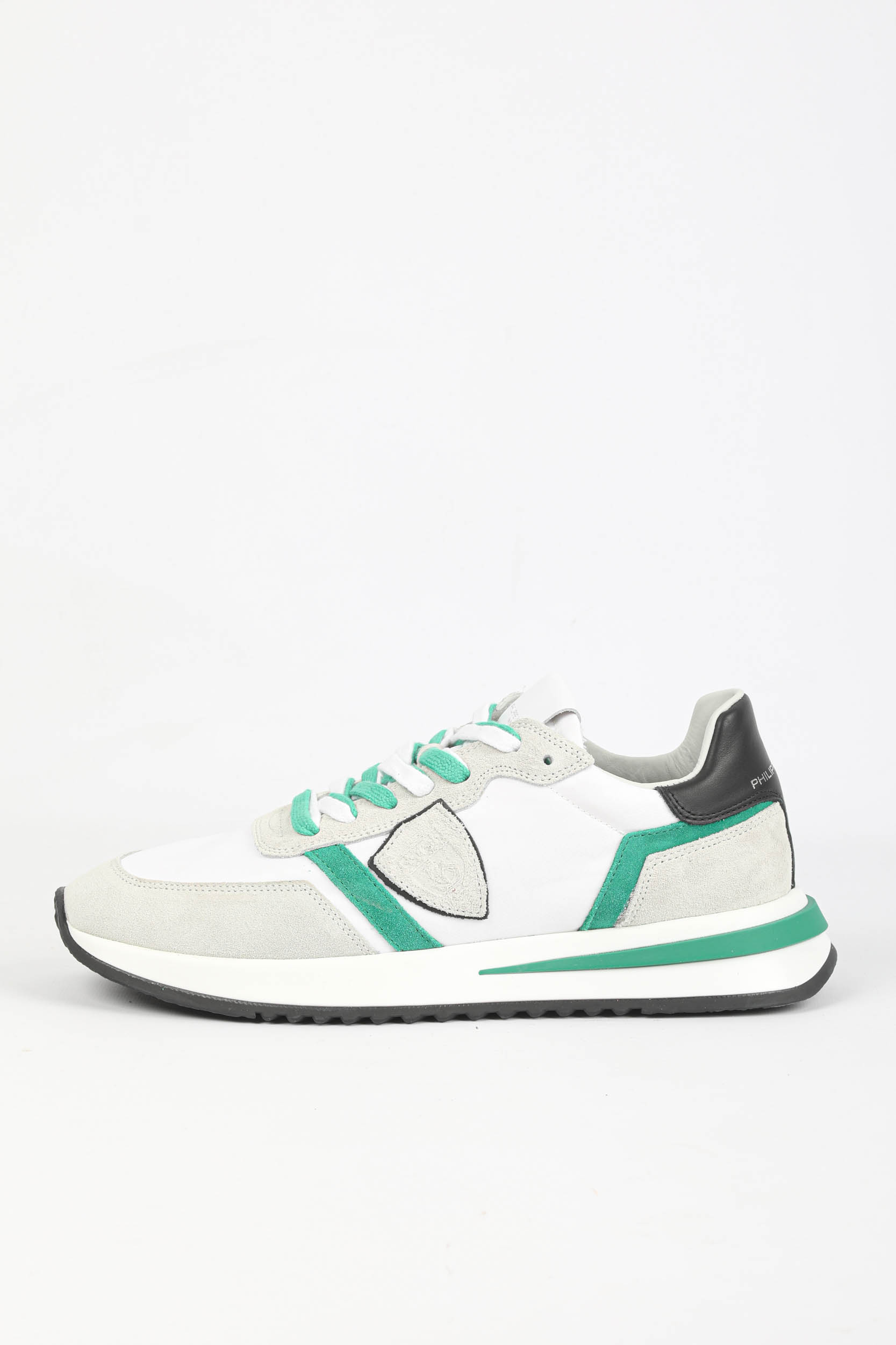 BASKETS PHILIPPE MODEL TROPEZ MONDIAL BLANCHES ET VERTES TYLU-W013