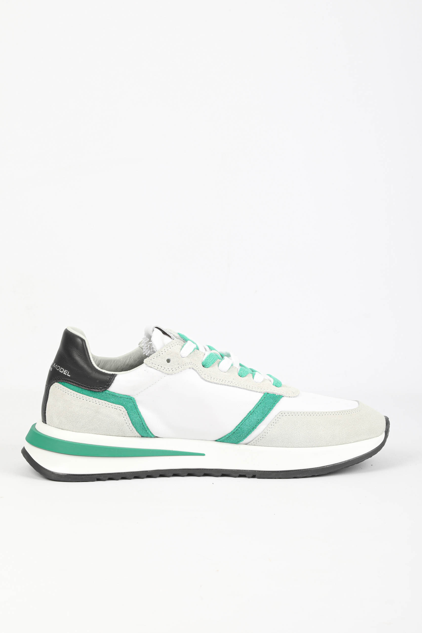 BASKETS PHILIPPE MODEL TROPEZ MONDIAL BLANCHES ET VERTES TYLU-W013