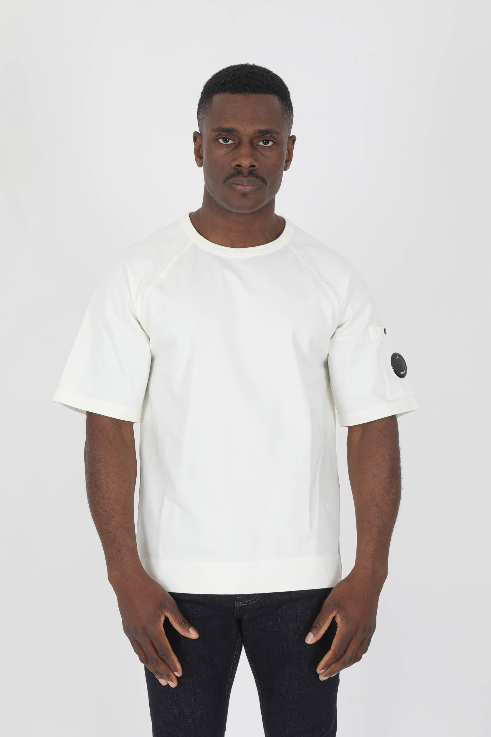 T-SHIRT C.P COMPANY BLANC HUBLOT S190A-103