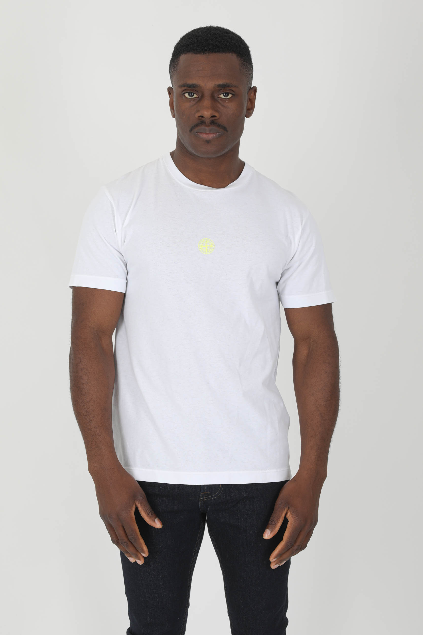 T-SHIRT STONE ISLAND BLANC/JAUNE LOGO 76152NS97-V0001