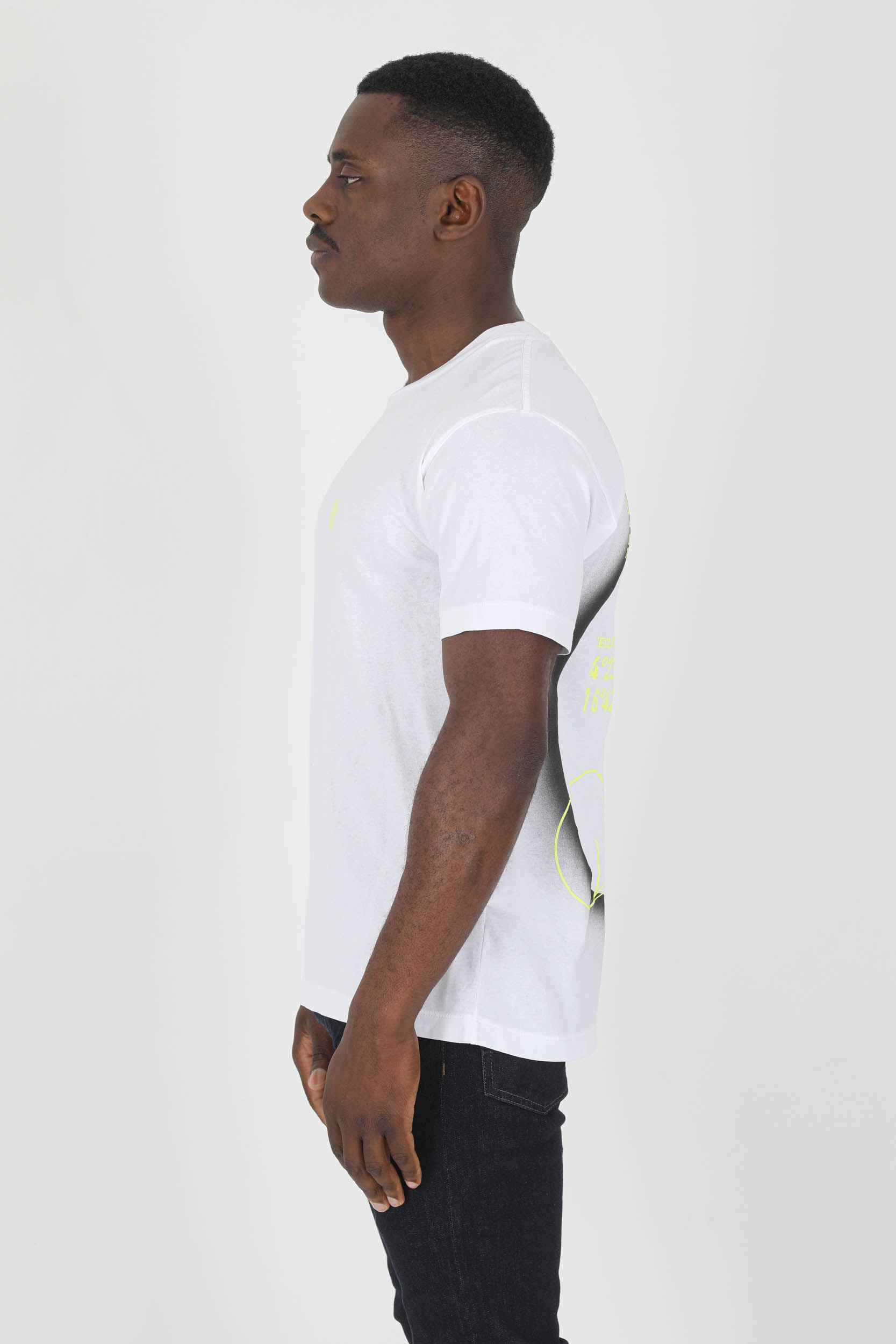 T-SHIRT STONE ISLAND BLANC/JAUNE LOGO 76152NS97-V0001